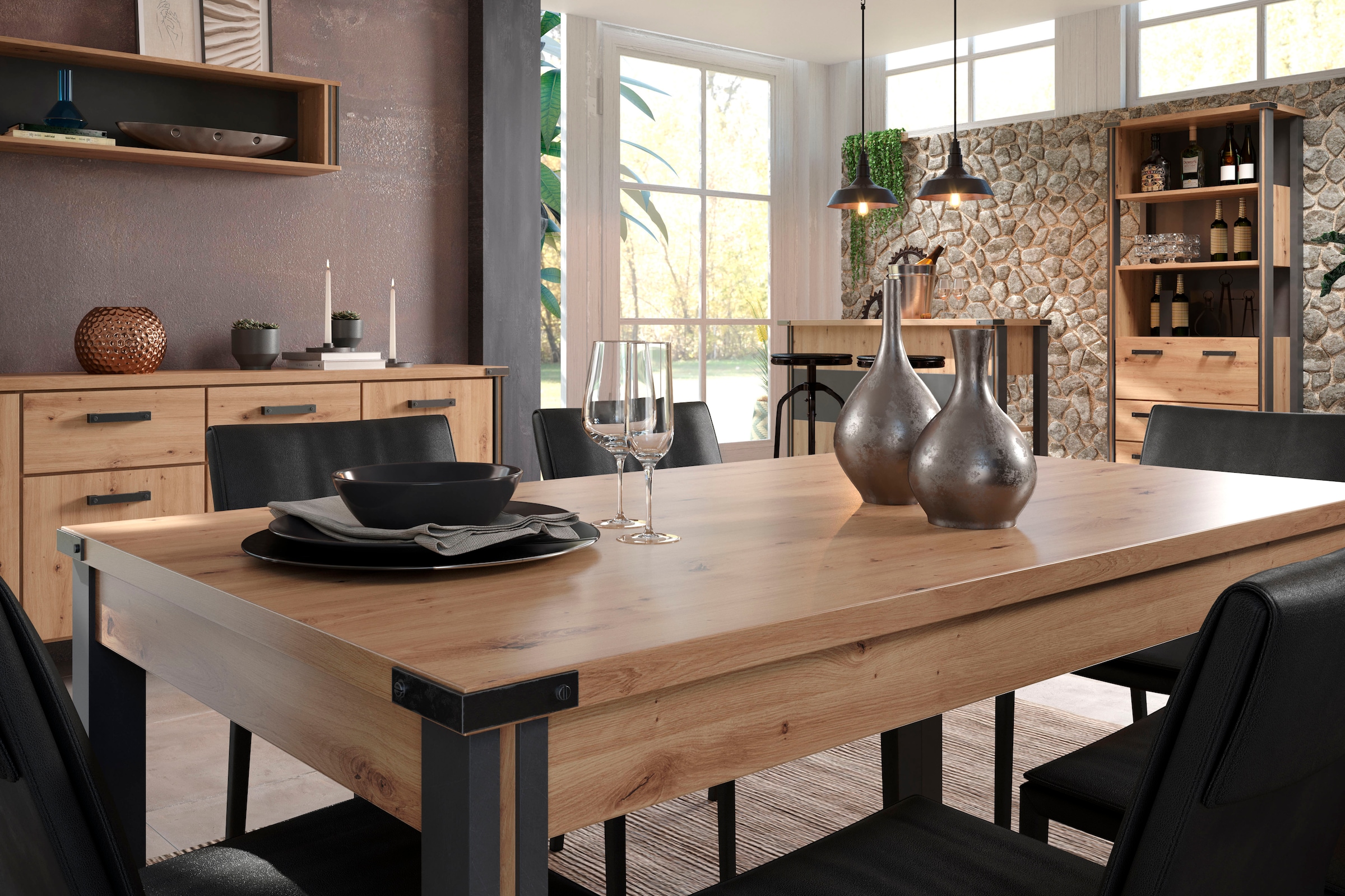 Home affaire Table de salle à manger »Mia« 1 cuis tlg. Esszimmertisch, rechteckige Form - (B/T/H) 160/90/77 cm