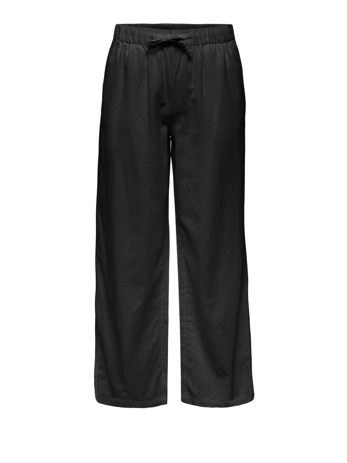 ONLY Jupe-culotte »ONLGOA MW LIN BL PULL-UP CULOTTE CC PNT«  mit Leinen