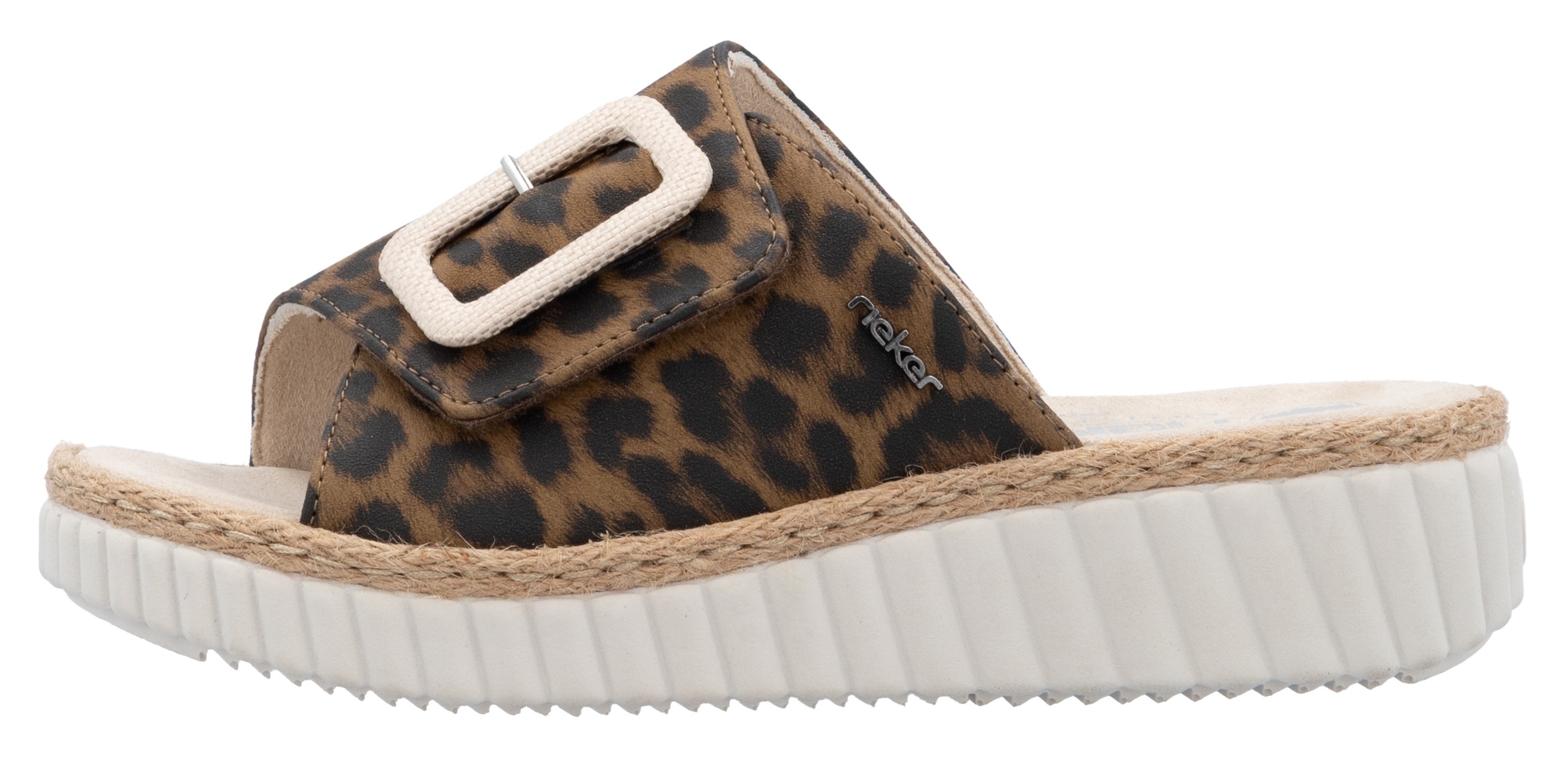 Rieker Pantolette  Sommerschuh, Strandschuh, Urlaubschuh, Hausschuh mit Klettverschluss