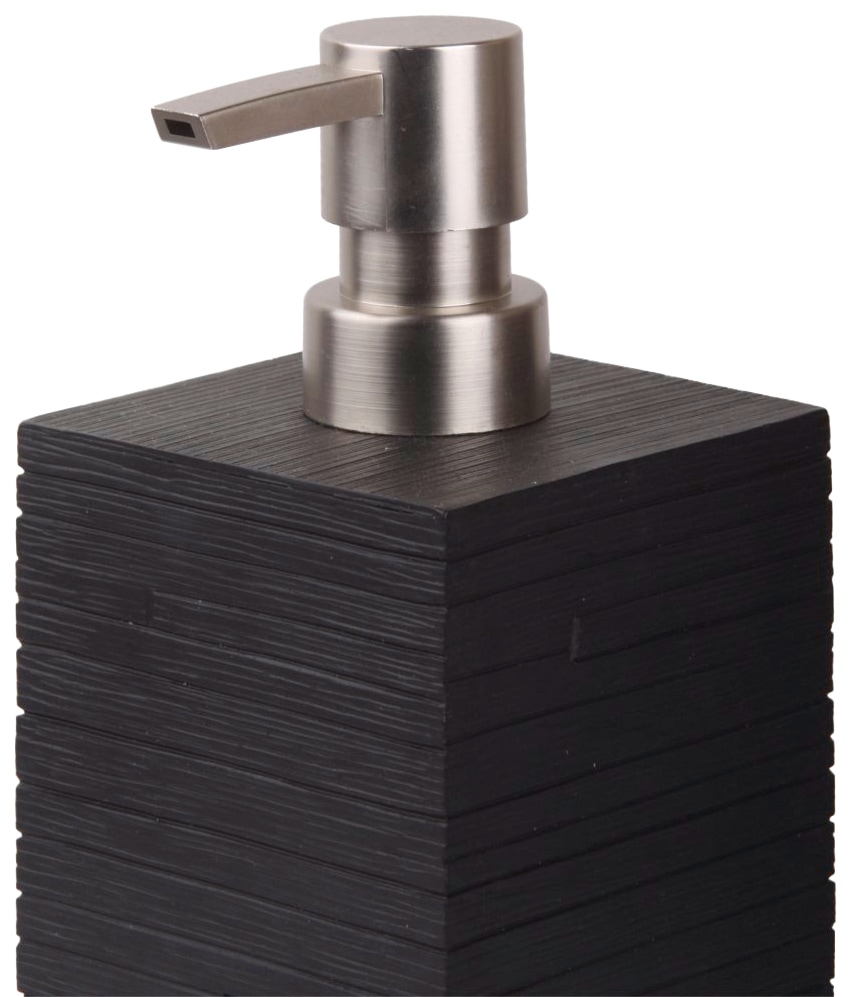 Sanilo Set d'accessoires de salle de bain »Calero Black« bestehend aus Seifenspender und WC-Bürste, geriffelt