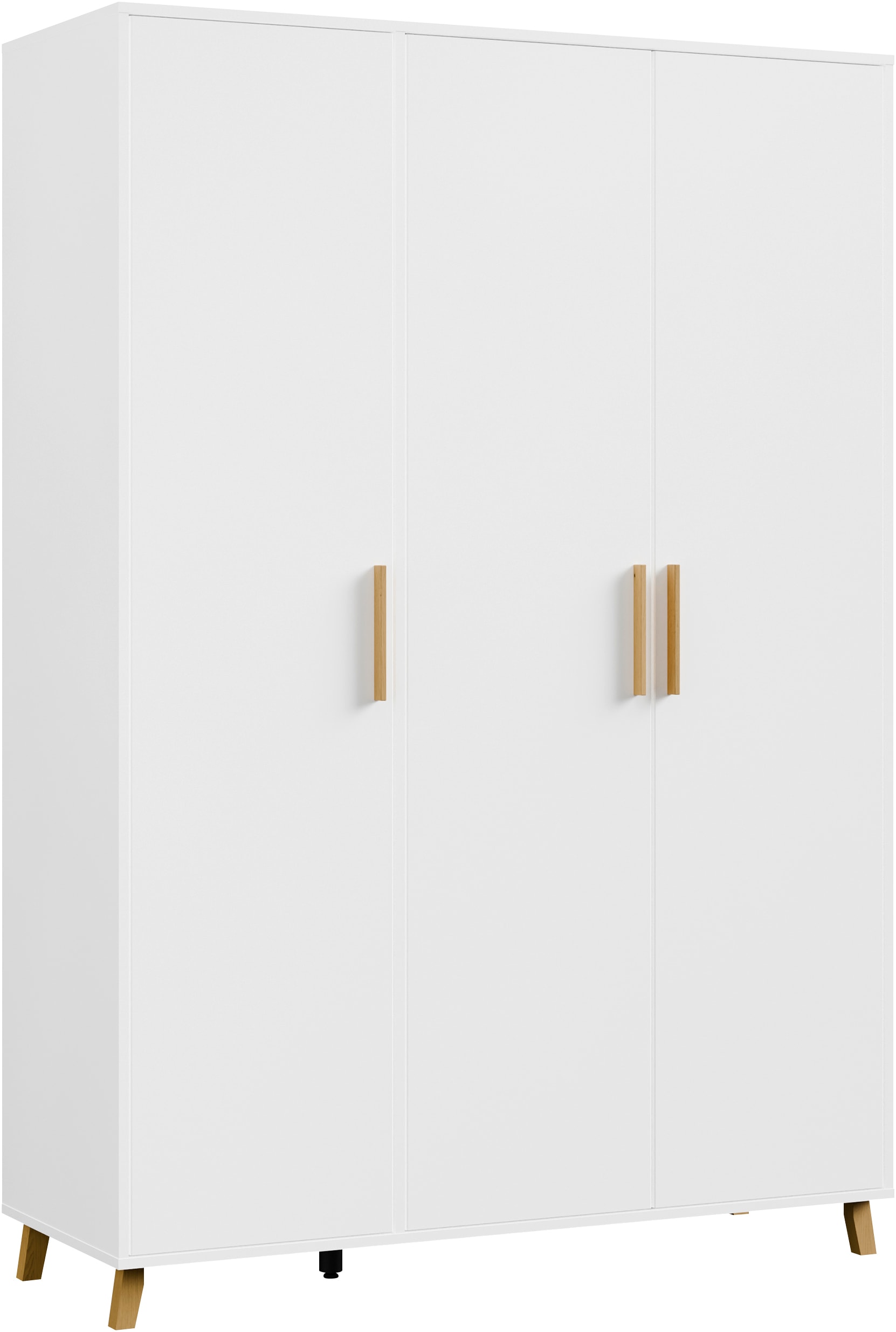 rauch Drehtürenschrank »Kleiderschrank Schrank Garderobe SHINJO Breiten 93/140/187 cm« in 3 verschiedenen Ausstattungen BASIC/CLASSIC/PREMIUM,  Griffe und Füsse aus Massivholz, viel Stauraum MADE IN GERMANY