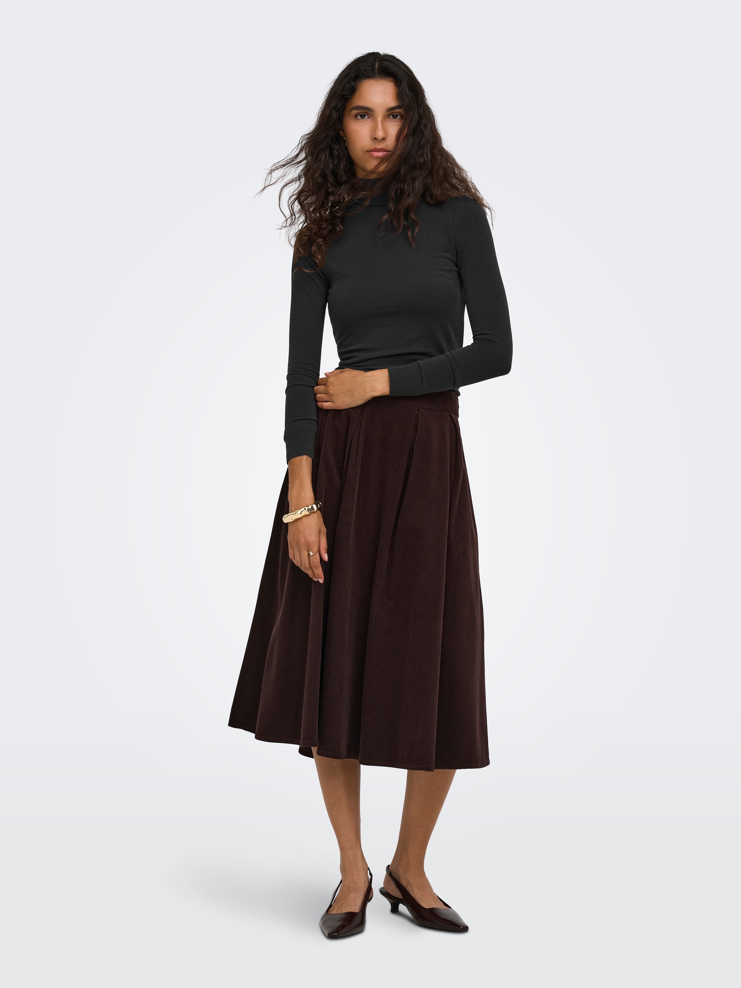 ONLY Rollkragenshirt »ONLGLAMOUR L/S ROLL-NECK TOP JRS NOOS« Materialmix, slim fit