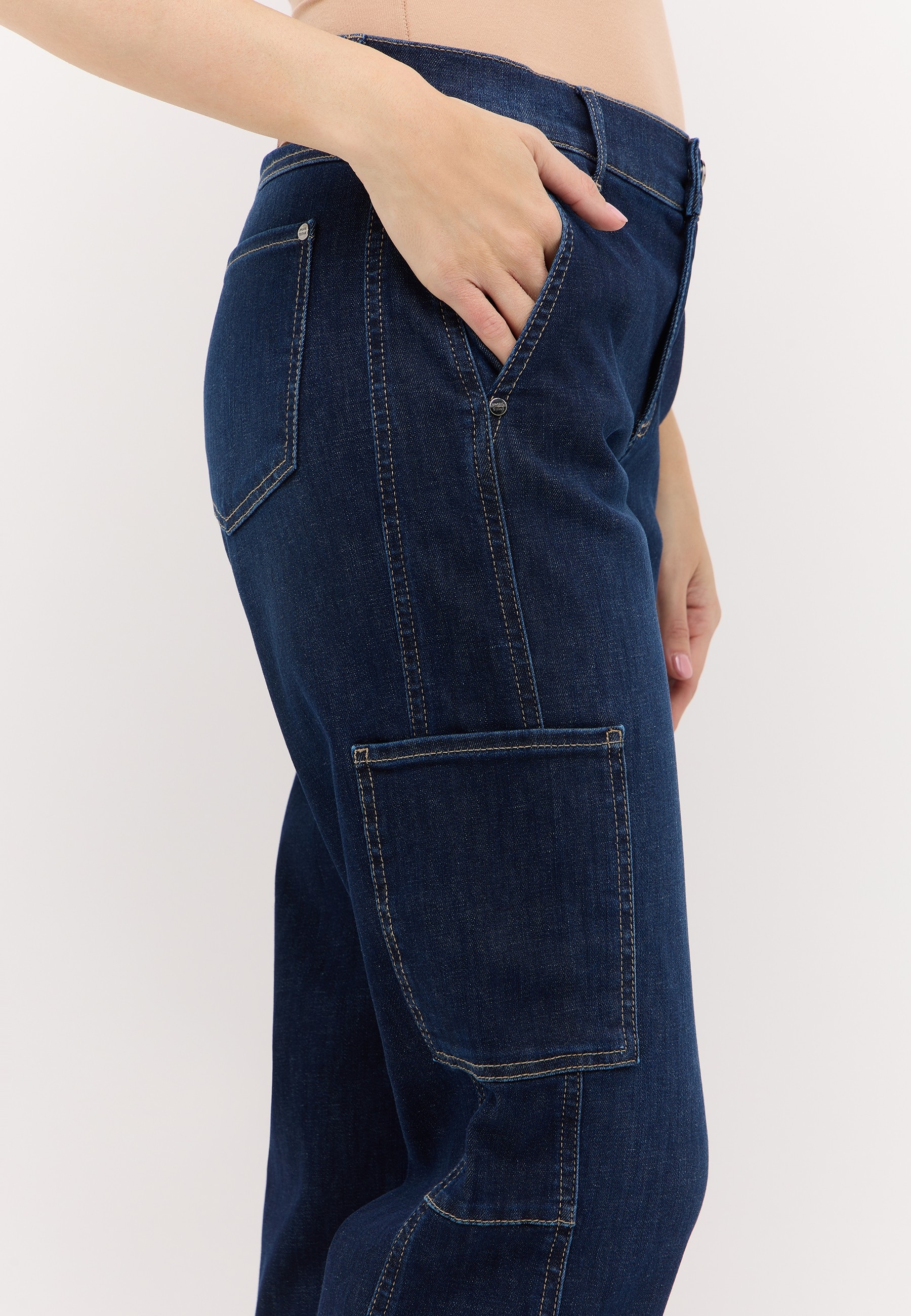 ANGELS Jeans cargo »EVY CARGO« avec poches plaquées sur les côtés, forme O