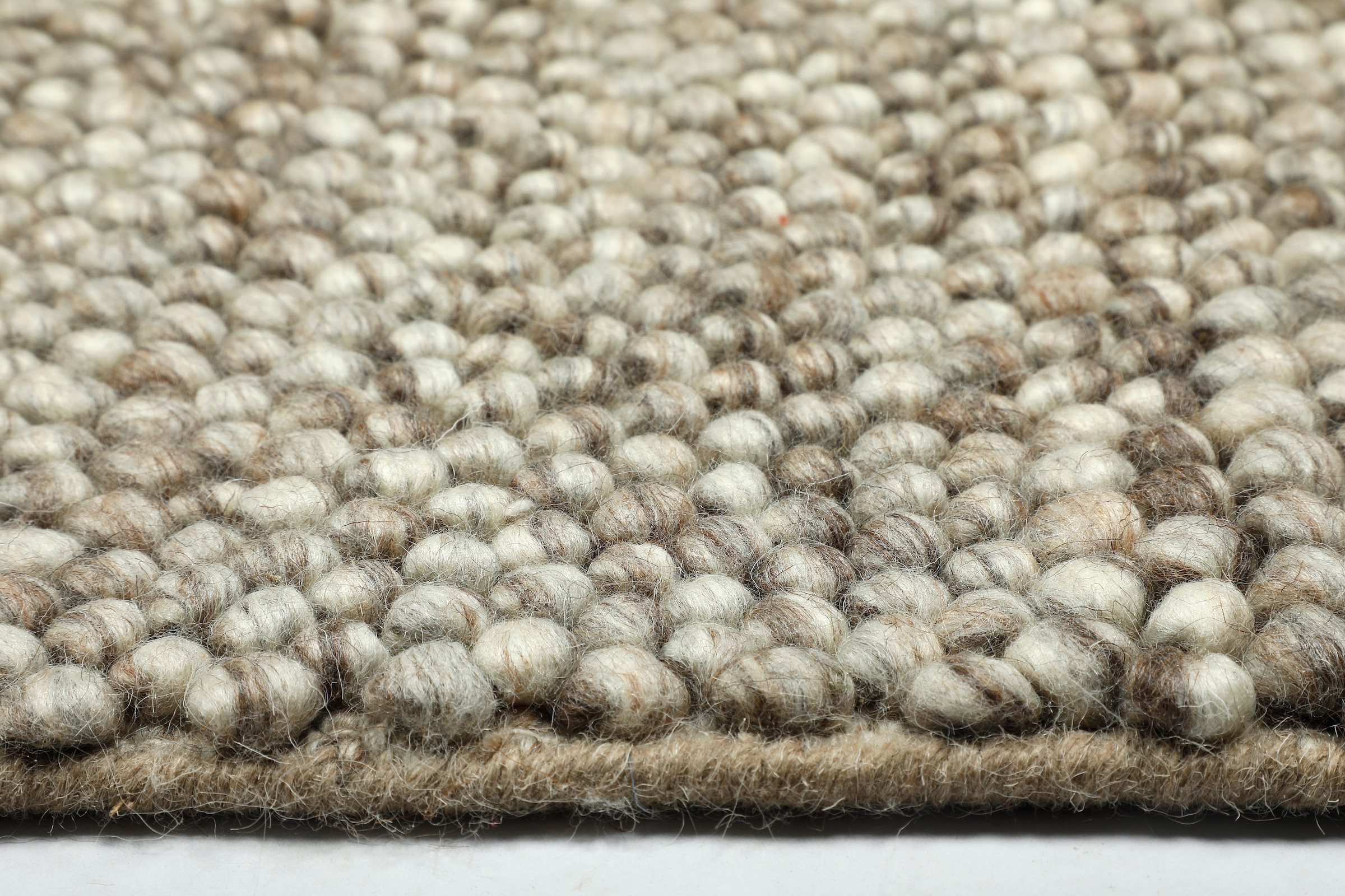 my home Tapis en laine »Wolly, Wolle« Rectangulaire 14 mm Höhe handgewebt, Handweb Teppiche, Wohnzimmer, Schlafzimmer, Esszimmer