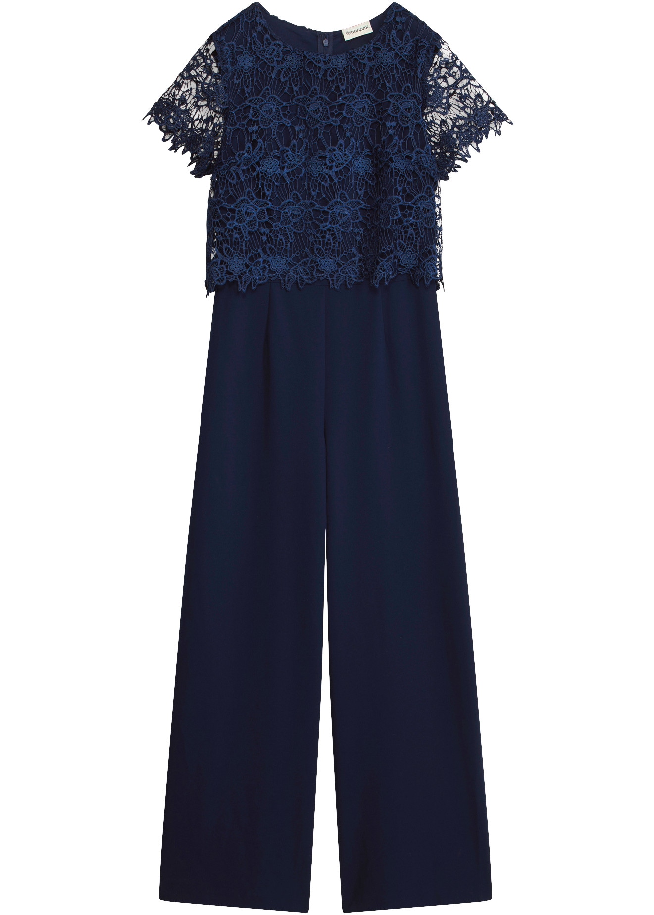 bonprix Jumpsuit manches courtes, coupe près du corps, jambes larges