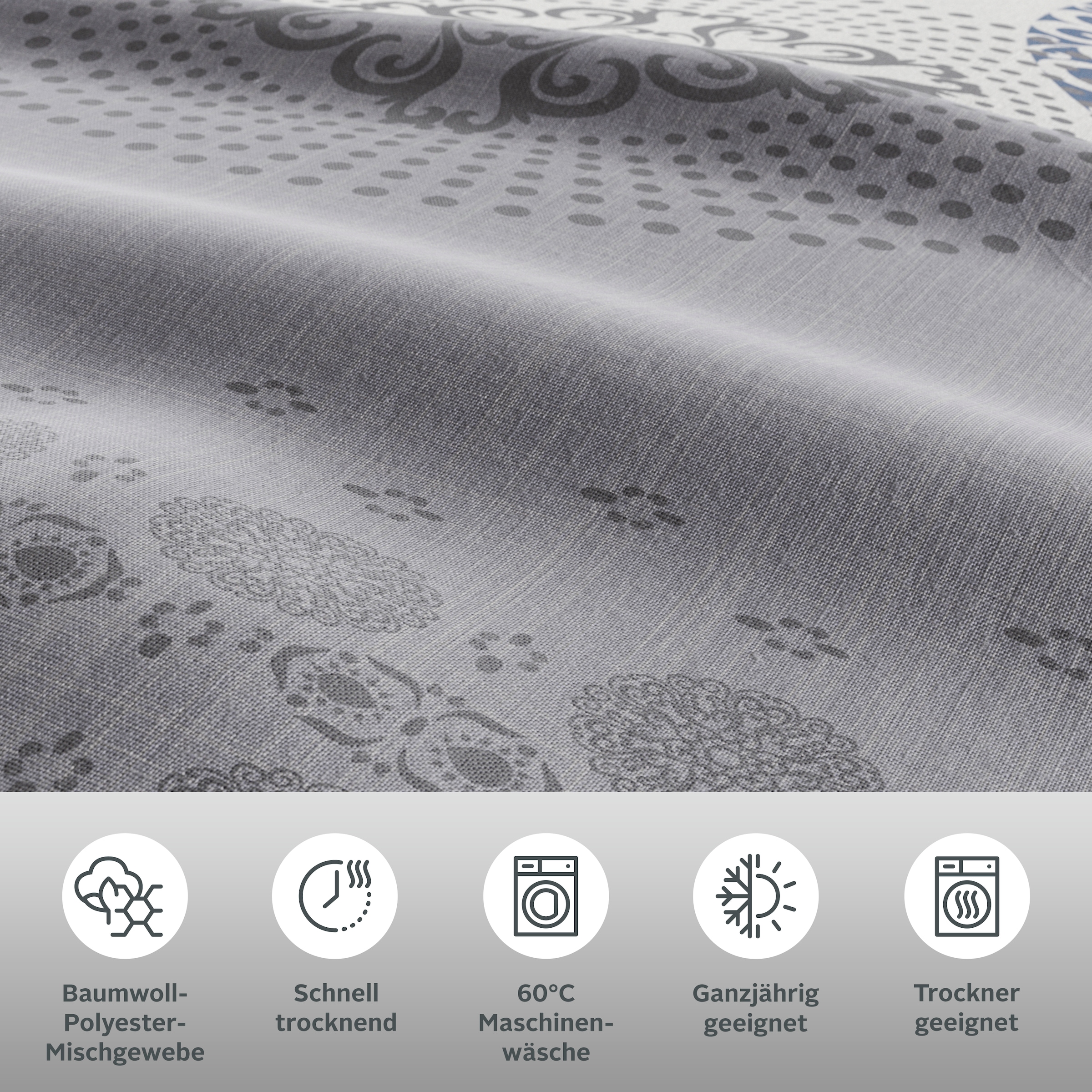 my home Bettwäsche »Tesso in Gr. 135x200, 155x220 oder 200x200 cm« 2 tlg. Bettwäsche mit Ornamenten und in verschiedenen Qualitäten