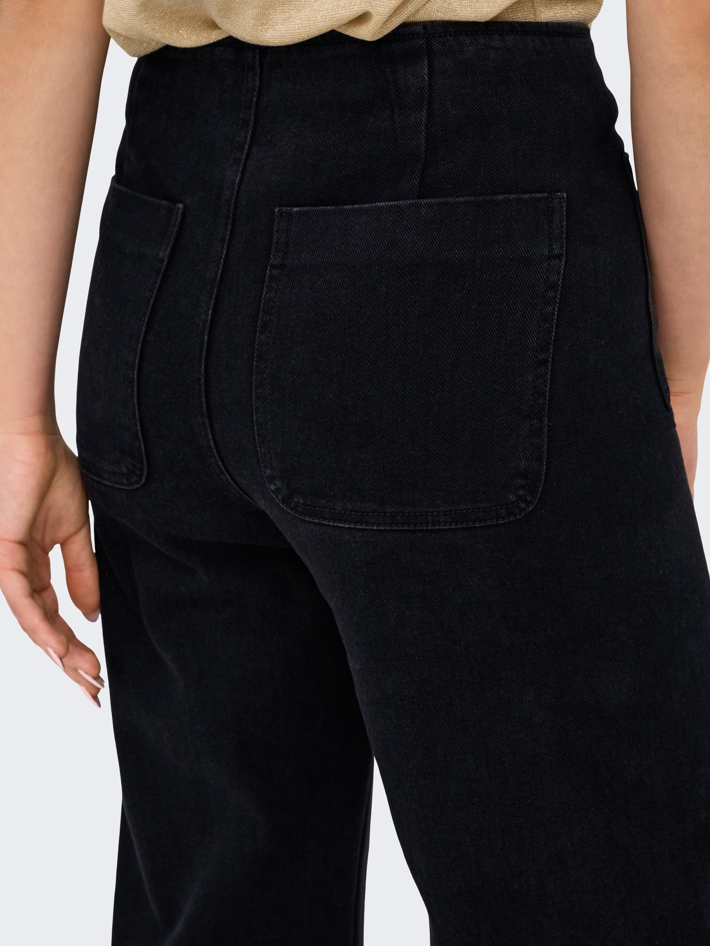 ONLY High-waist-Jeans »ONLMADELINE HW WD POCKET DNM GUA554 NOOS« Baumwollmischung