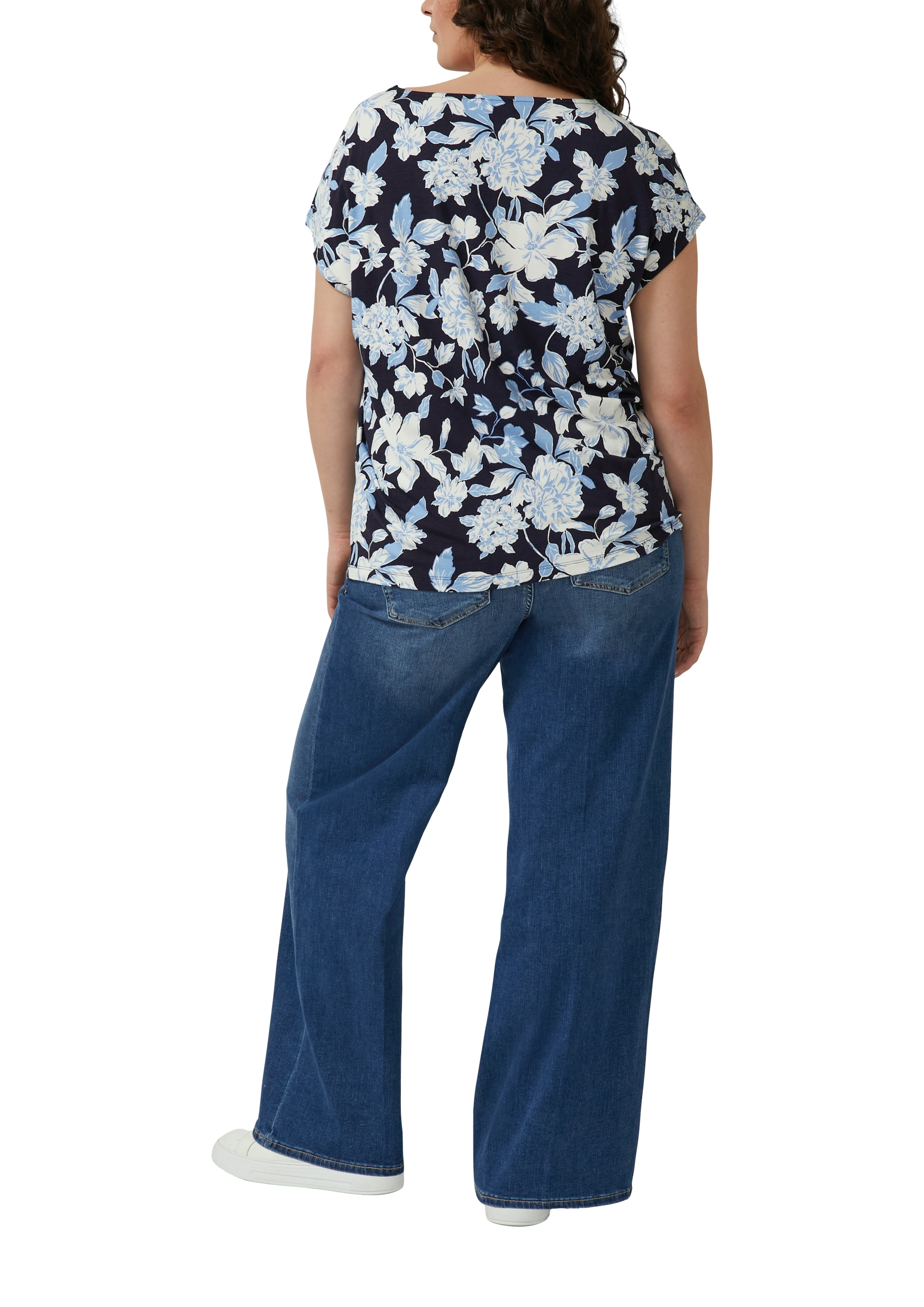 s.Oliver CURVE T-shirt à manches courtes t-shirt d'été à motif floral / grandes tailles
