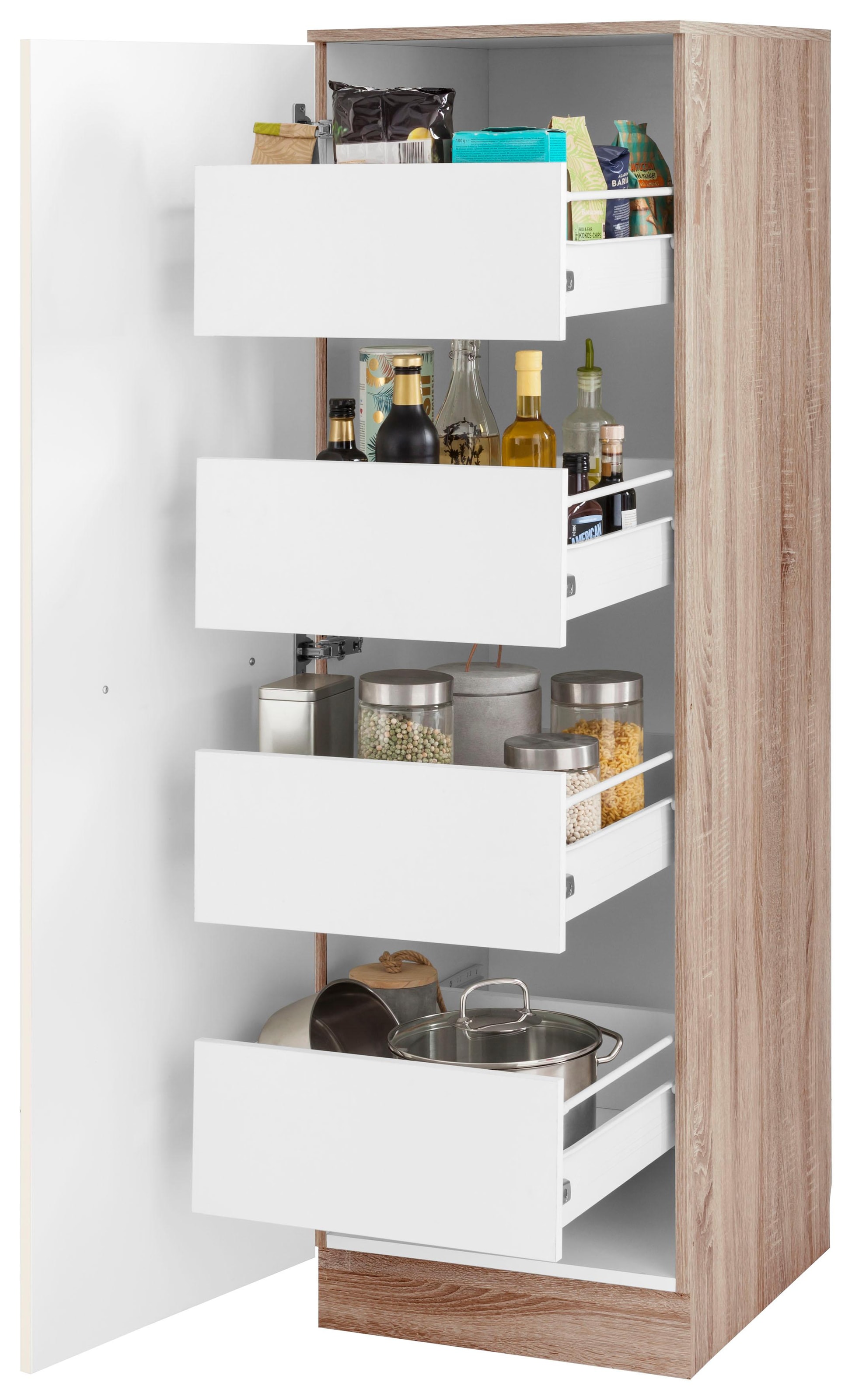 wiho Küchen Armoire à provisions »Flexi2« Breite 50 cm, mit 4 Auszügen