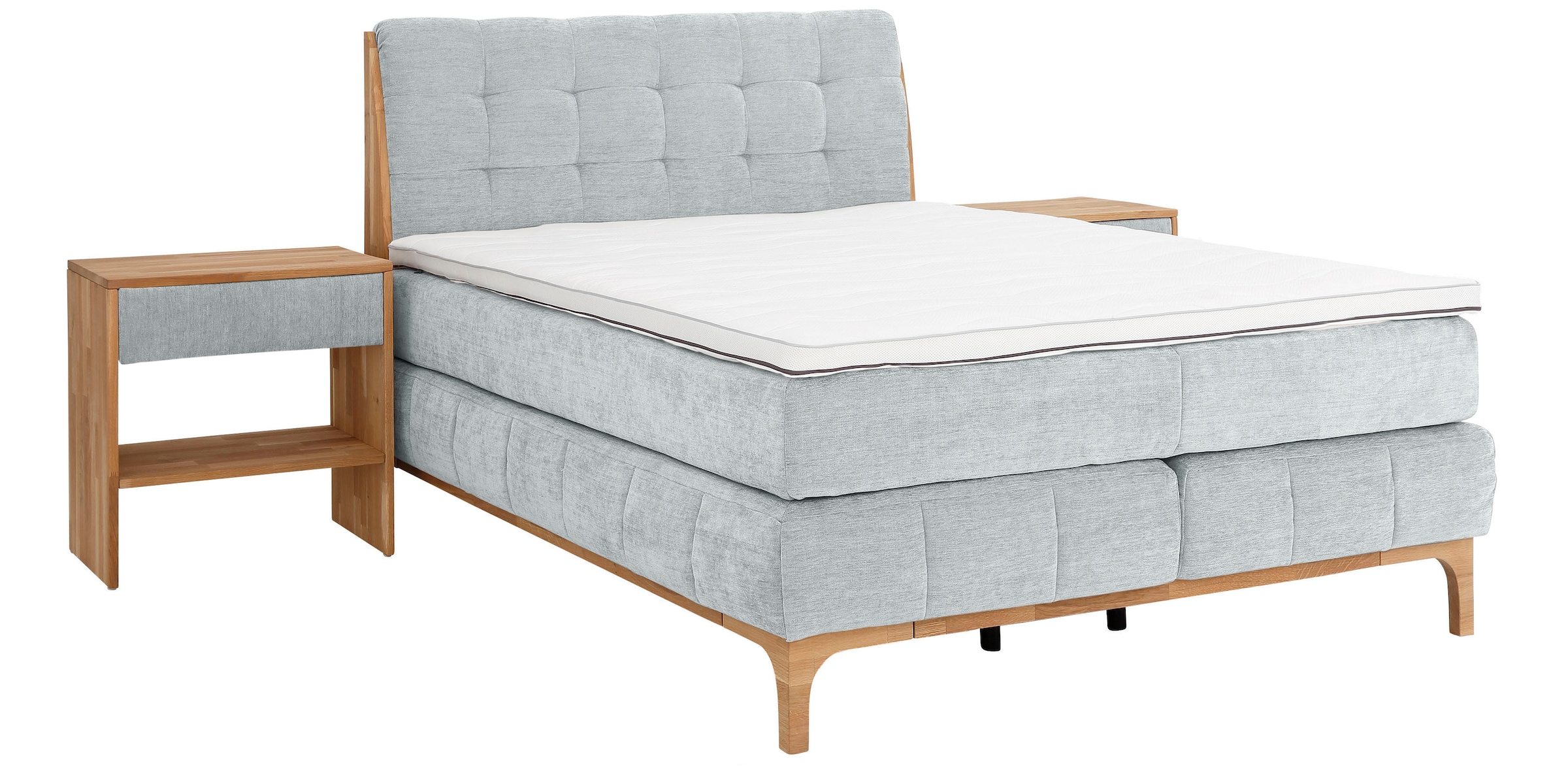 GOODproduct Lit boxspring »Jelle« 5 cuis tlg. Tissus certifiés recyclés, différentes variantes