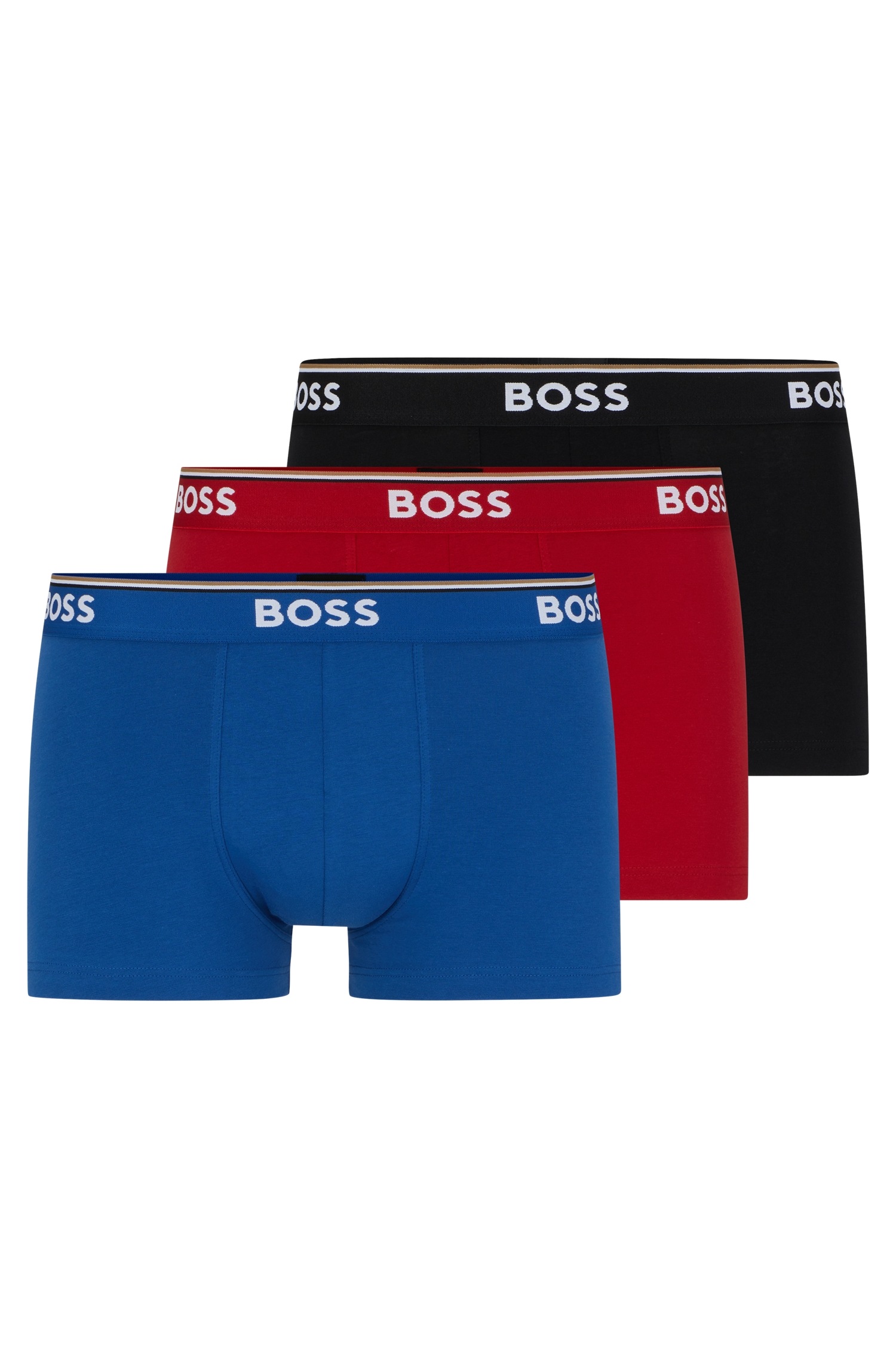 BOSS Boxer »TRUNK 3 PACK« 3 Stk. tlg., BOSS Schriftzug auf dem Bund