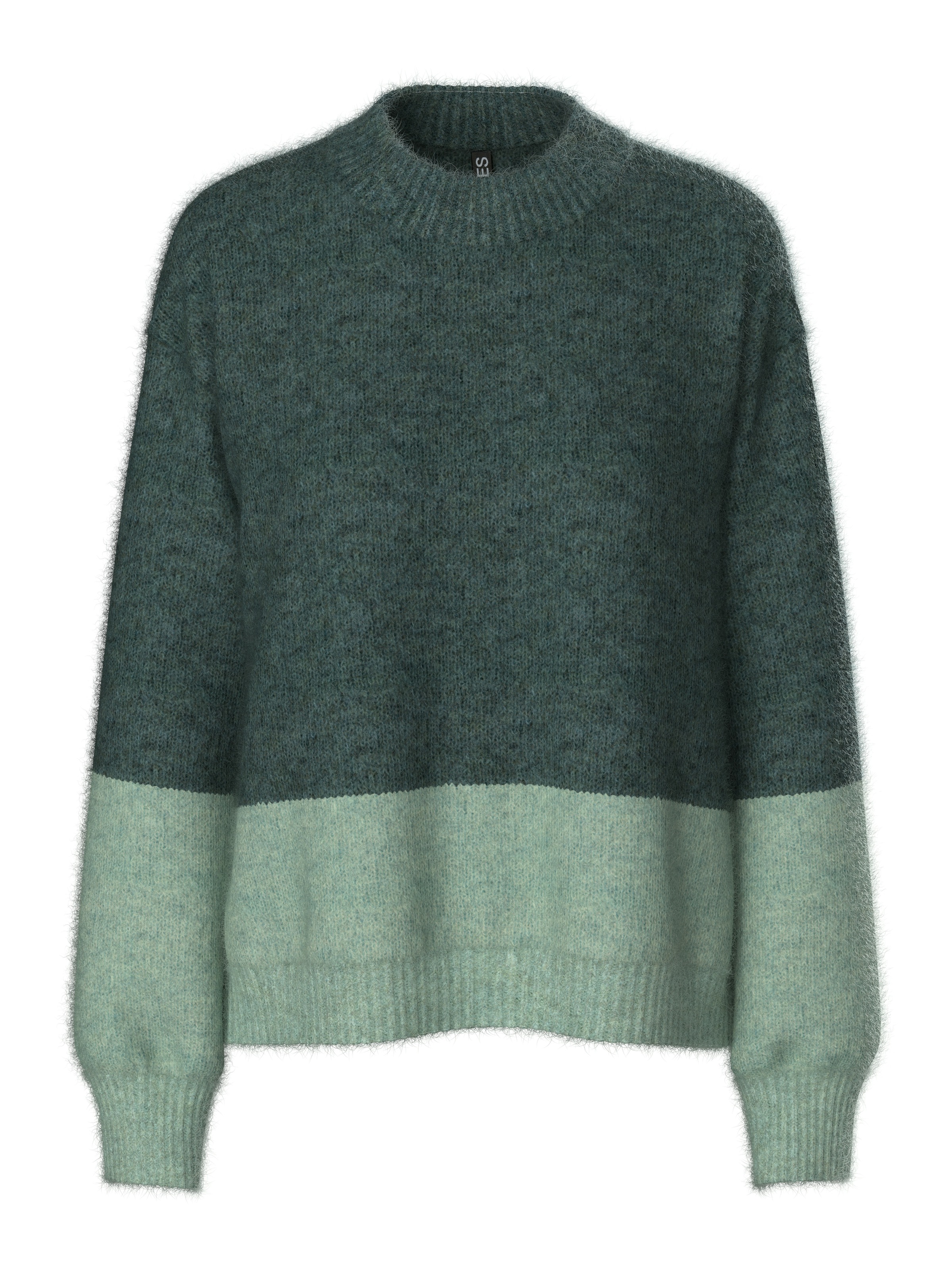 pieces Pull à col rond »PCIVY LS O-NECK COLOR BLOCK KNIT PWP BC«, Colorblock Design
