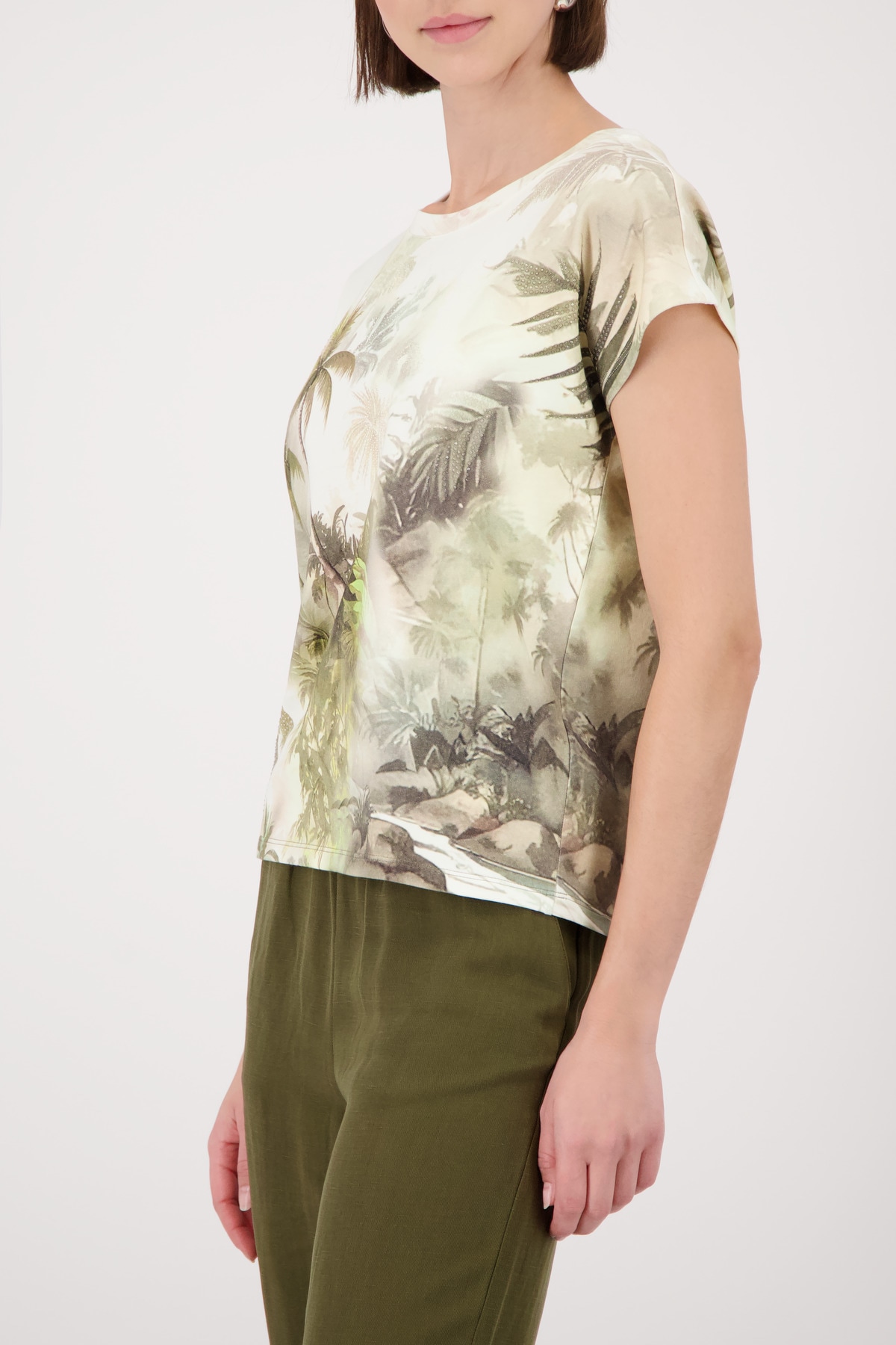 Monari T-shirt »Shirt Tropical Allover« Regular fit mit tropischem Print