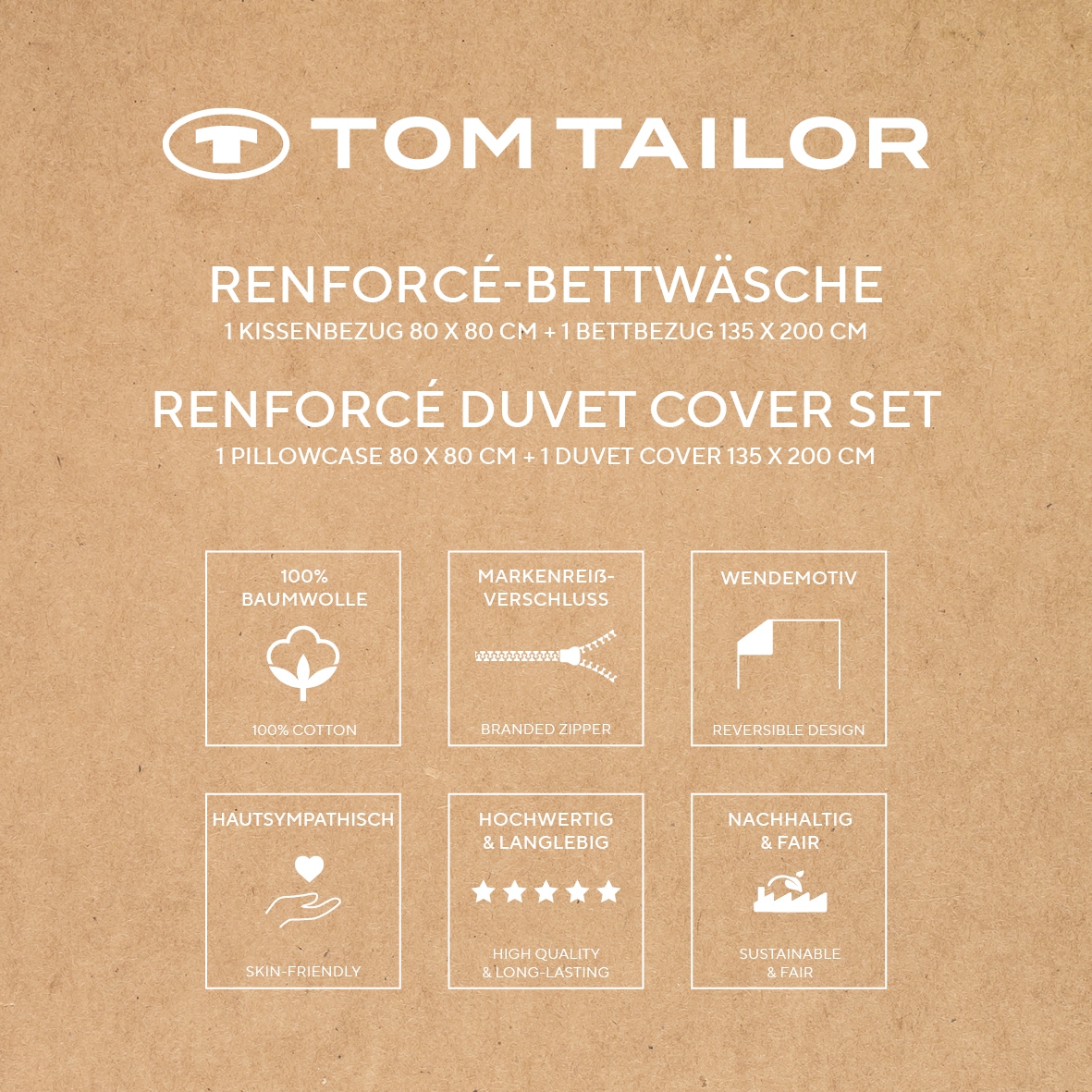 TOM TAILOR HOME Bettwäsche »CHECK AND STRIPES in Gr. 135x200cm oder 155x220cm« 2 Stk. new bedroom, gewebtes Label