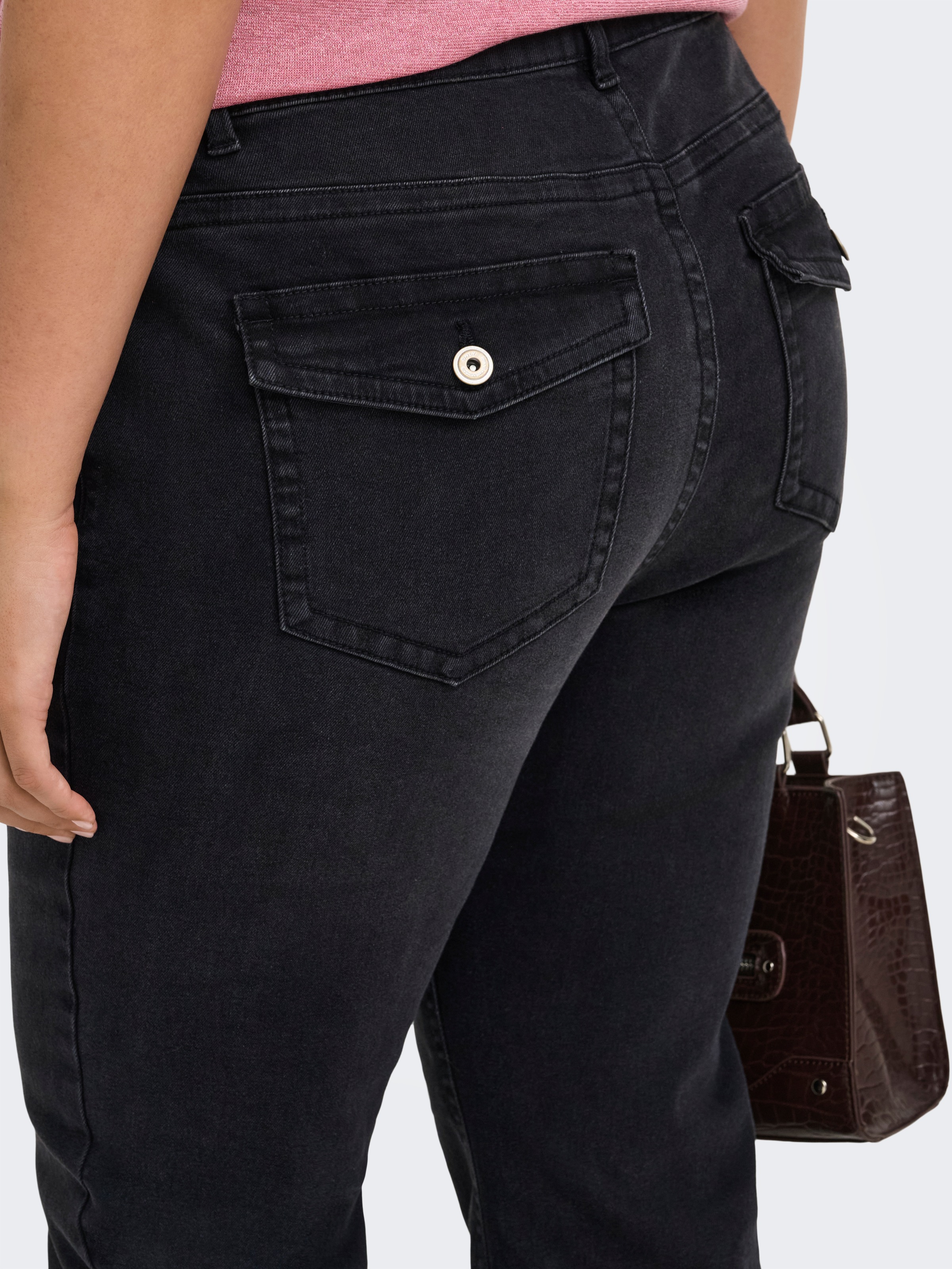 ONLY CARMAKOMA Jeans bootcut »CARPHOEBE REG BACK POC FLA PIM342 NOOS« mélange de coton, taille régulière