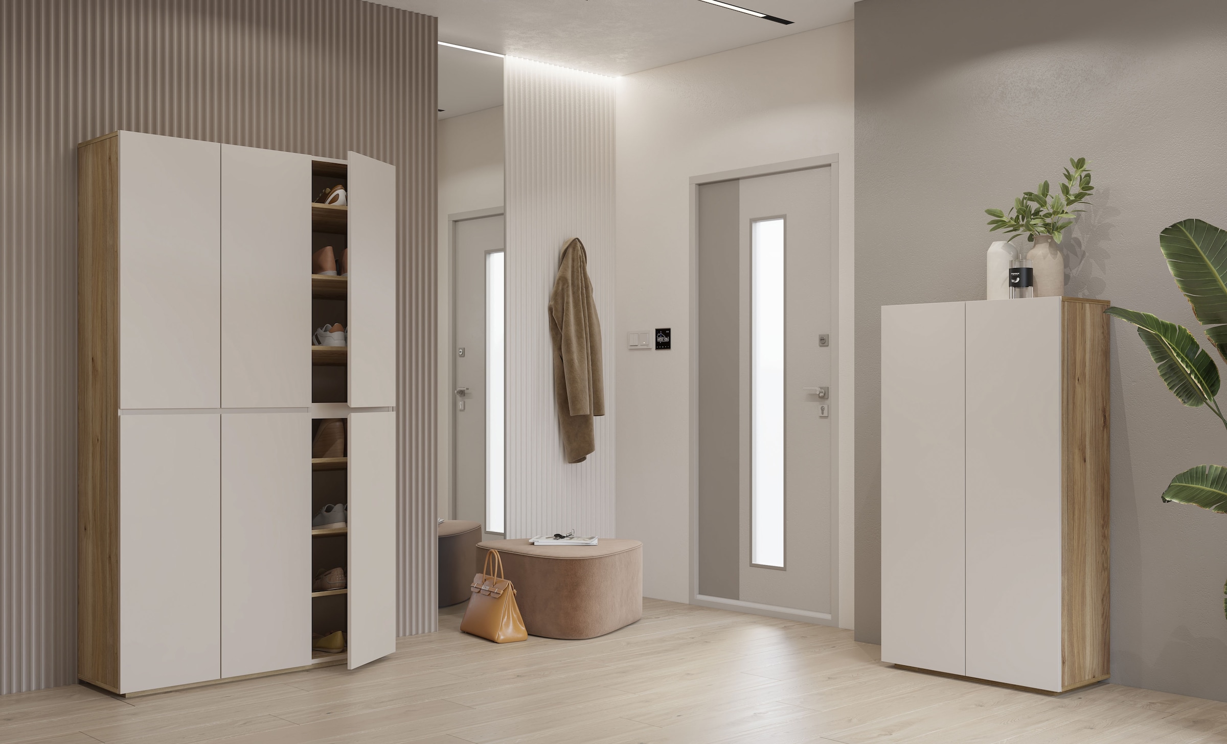 INOSIGN Armoire à chaussures »Criss moderner Griffloser Stauschrank, Allzweckschrank, Schuhkommode« Mehrzweckschrank,Breite 105 cm, inclusive 12 verstellbare Einlegeböden