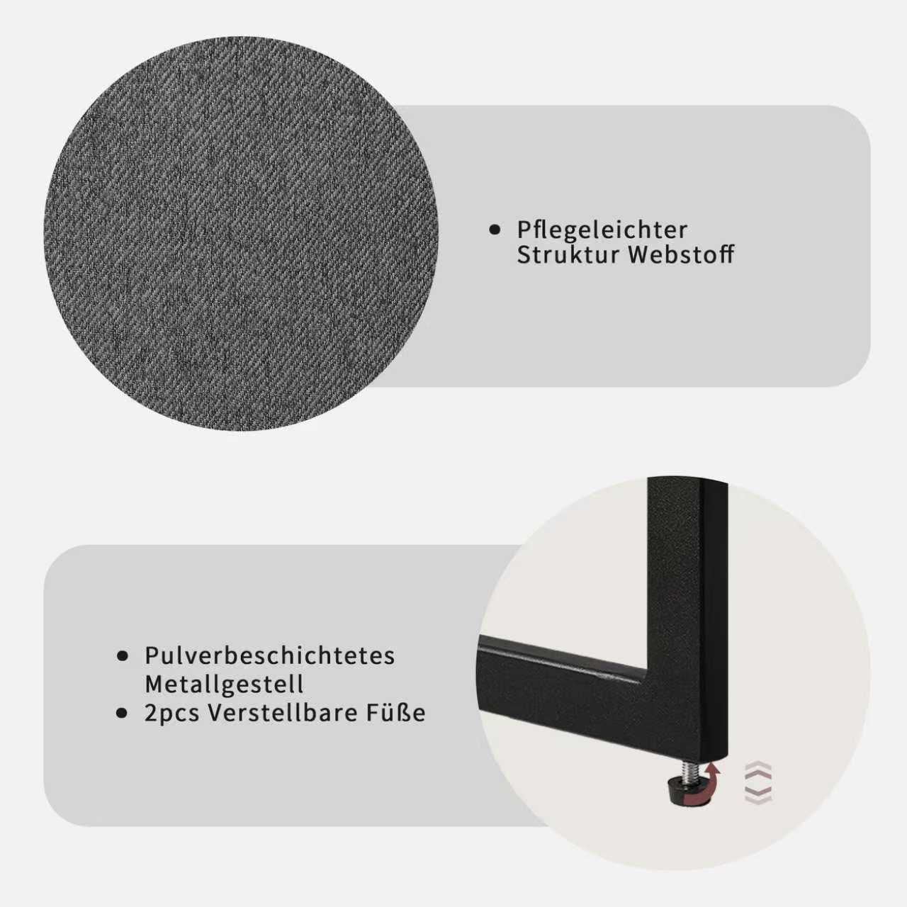 GOODproduct Essgruppe »Vendy, Esstisch ausziehbar plus 6 Freischwinger« Set, Esstisch ausziehbar 160 - 210 cm plus 6 Esszimmerstühle, 7 Stk. tlg. pflegeleichte Strukturstoff-Stühle, 3D-Steppung, ausziehbarer Tisch