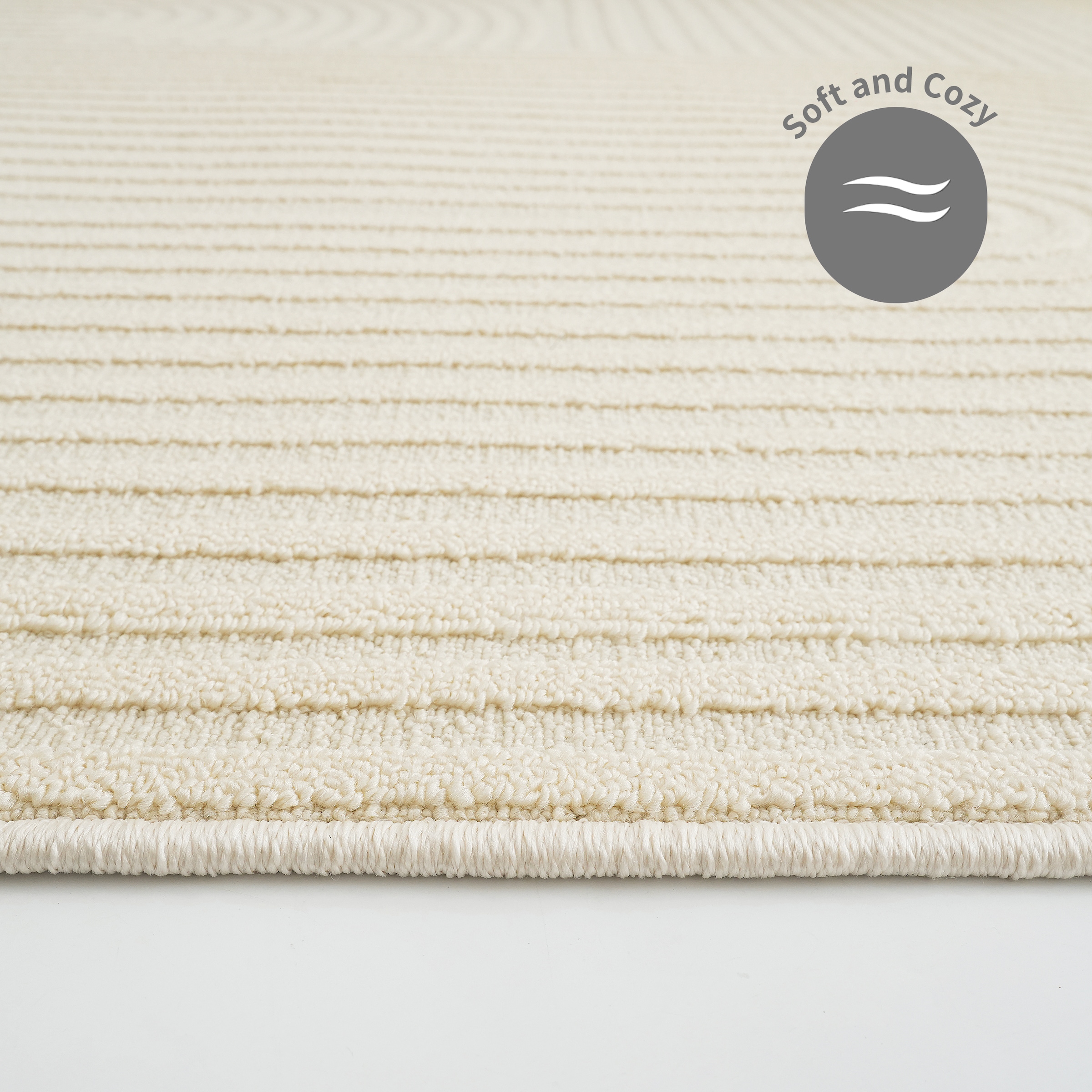 my home Teppich »Jola Hoch-Tief-Design, Scandi-Look, Zen« rechteckig 10 mm Höhe Boho, Modern, 3D, Wohnzimmer, Schlafzimmer, wasserabweisend