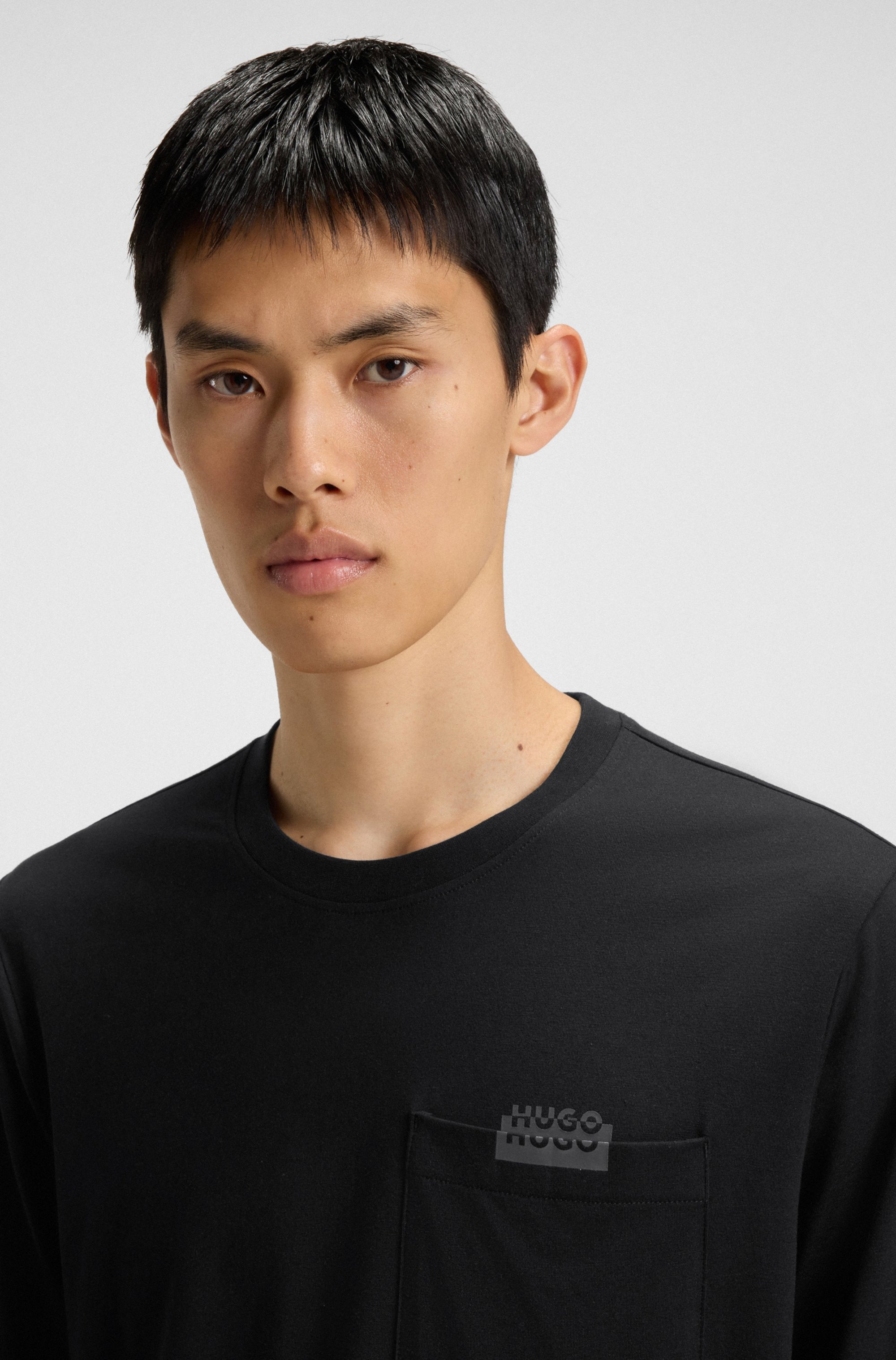 HUGO Underwear Pyjama »NOCTO LONG SET« aus Stretch-Jersey mit Split-Logos, relaxed fit