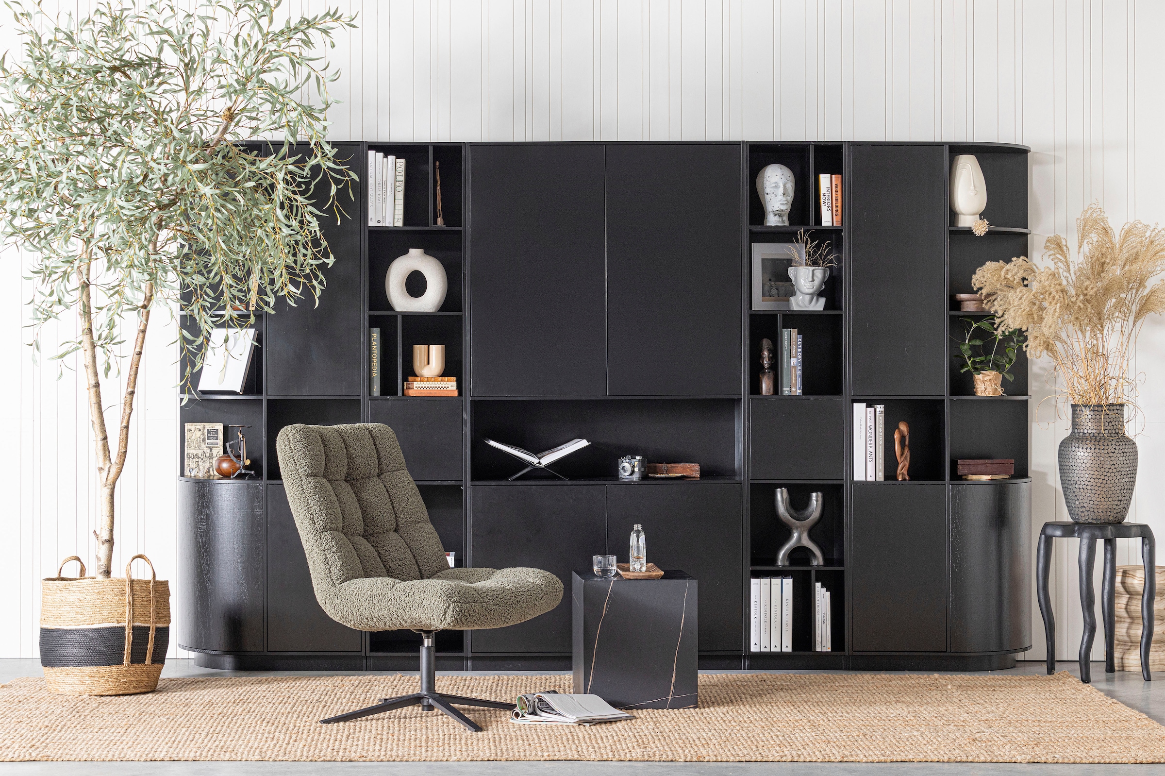 WOOOD Fauteuil pivotant »Job mit Teddy-Bezug und Drehmechanismus B 70 x T 85 x H 101 cm« Très haute résistance à l'usure, capacité de charge 140 kg, mécanisme de rotation à 360°