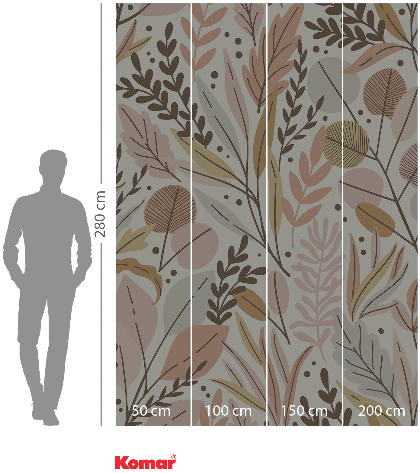 Komar Papier peint intissé »Digitaldruck Vlies -  Twigs - Grösse 200 x 280 cm« imprimé Wohnzimmer, Schlafzimmer