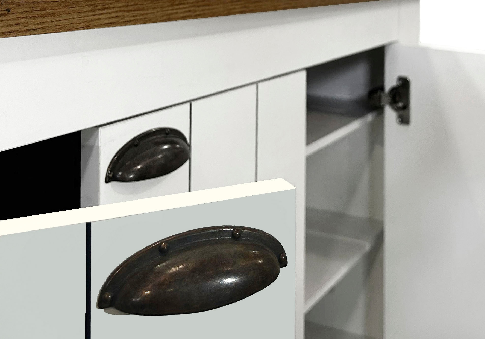 Home affaire Schuhschrank »FIGO, Made in Italy – Schuhkommode,Schuhregal für ca. 40 Paar Schuhe« 1 Stk. tlg. 4-Türig, Siebdruck-dekorative Fräsungen, 10 Fächer, Höhe 200 cm