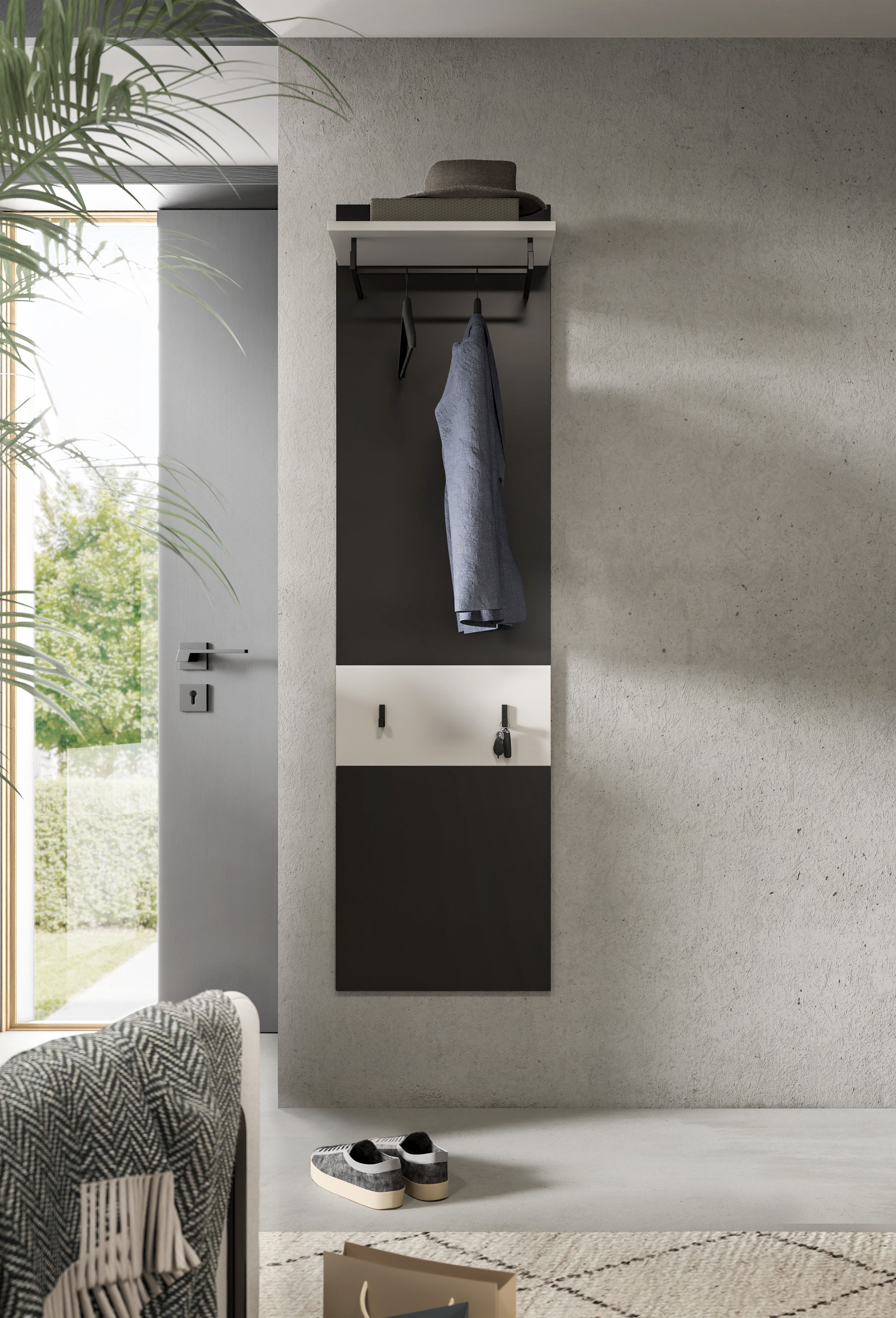 INOSIGN Panneau de vestiaire »REHAT, TOPSELLER!, Höhe 165 cm, Hutablage, 2 Haken, Garderobenstange« in verschiedenen Farben erhältlich, 1 cuis tlg. Paneel, Wandboard, Garderobe, Garderobenleiste, Garderobenboard