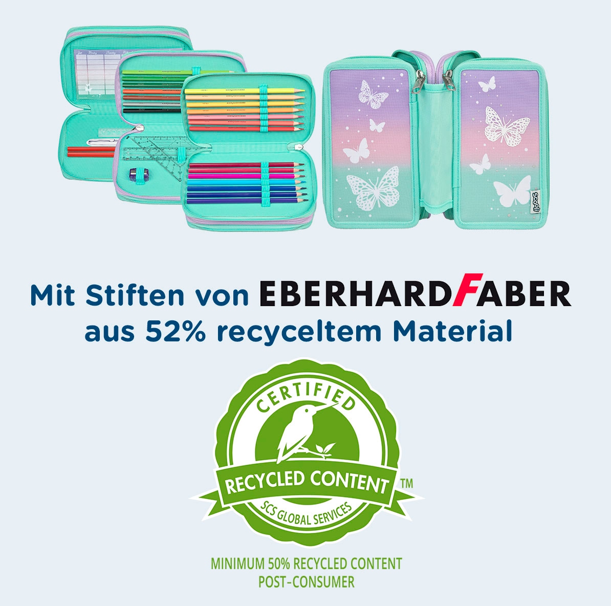 Scooli Federmäppchen »Tripledecker, Butterfly Wishes«