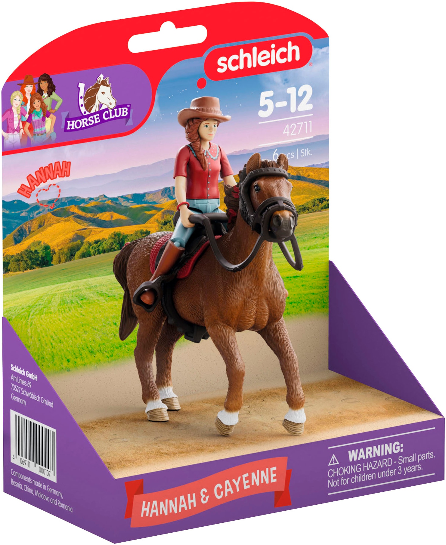 Schleich® Personnage de jeu »HORSE CLUB, Hannah & Cayenne  (42711)« Made in Europe
