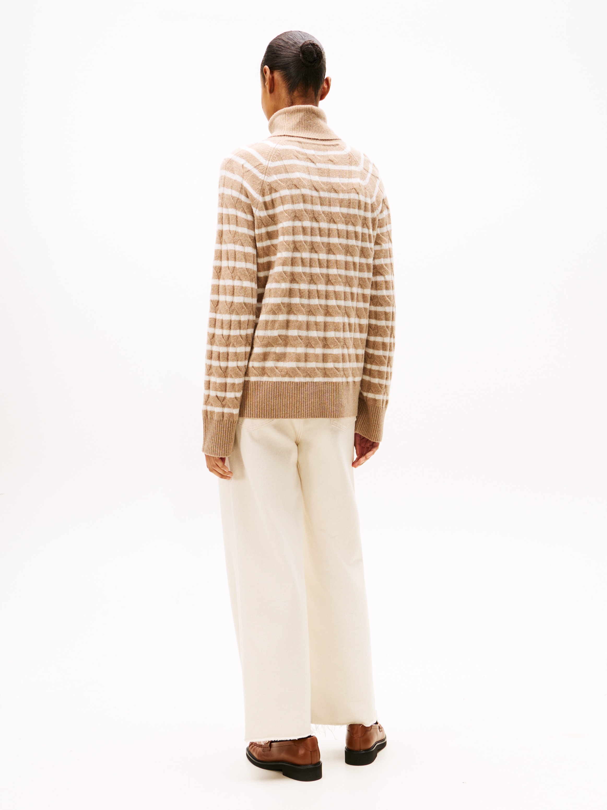 Tommy Hilfiger Pull à col roulé »SOFT WOOL CABLE ROLL-NK LS SWT« mit Zopfmuster, aus reiner Wolle