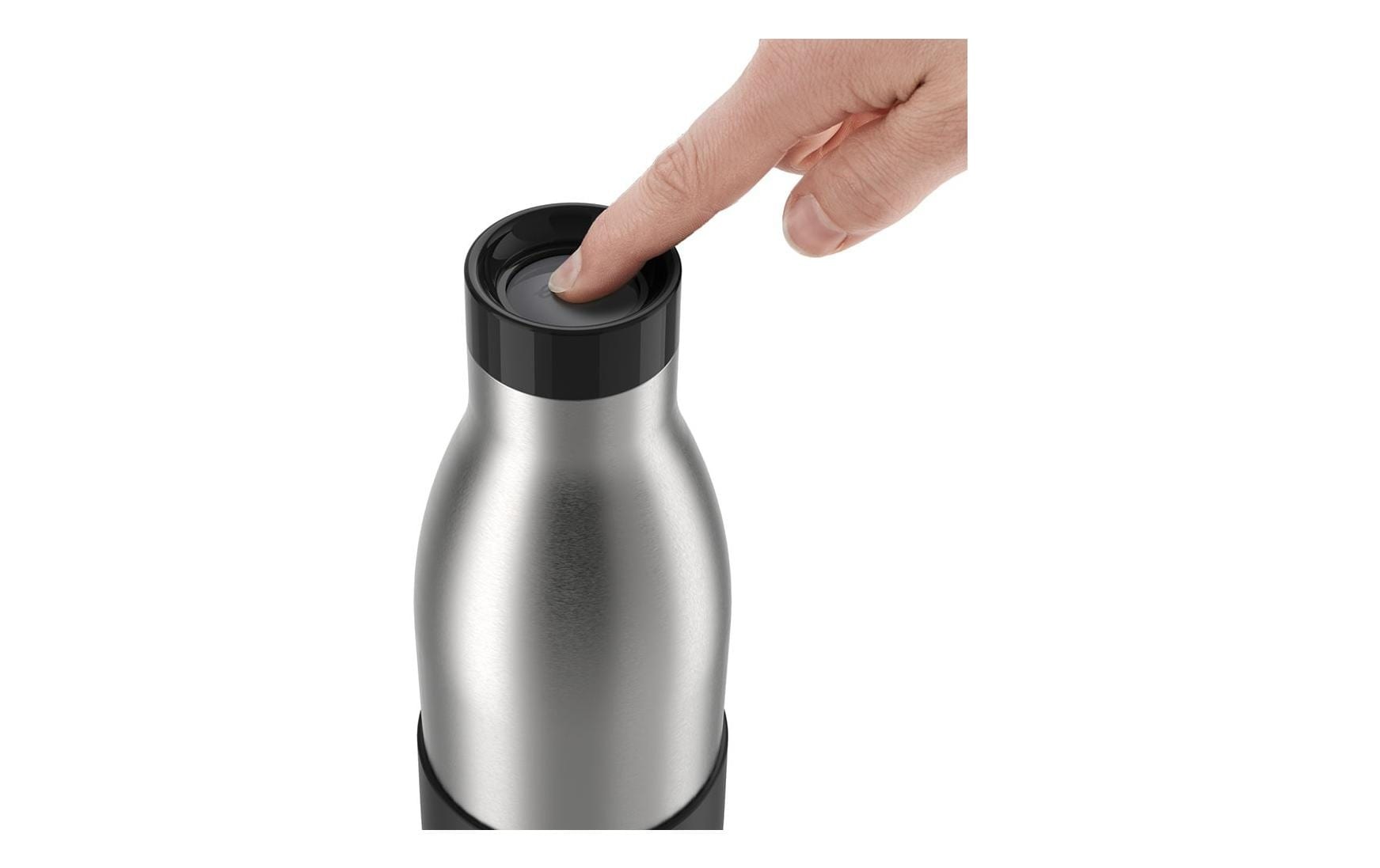 Emsa Gourde »Bludrop Sleeve« acier inoxydable/silicone, Quick-Press, 12h chaud/24h froid