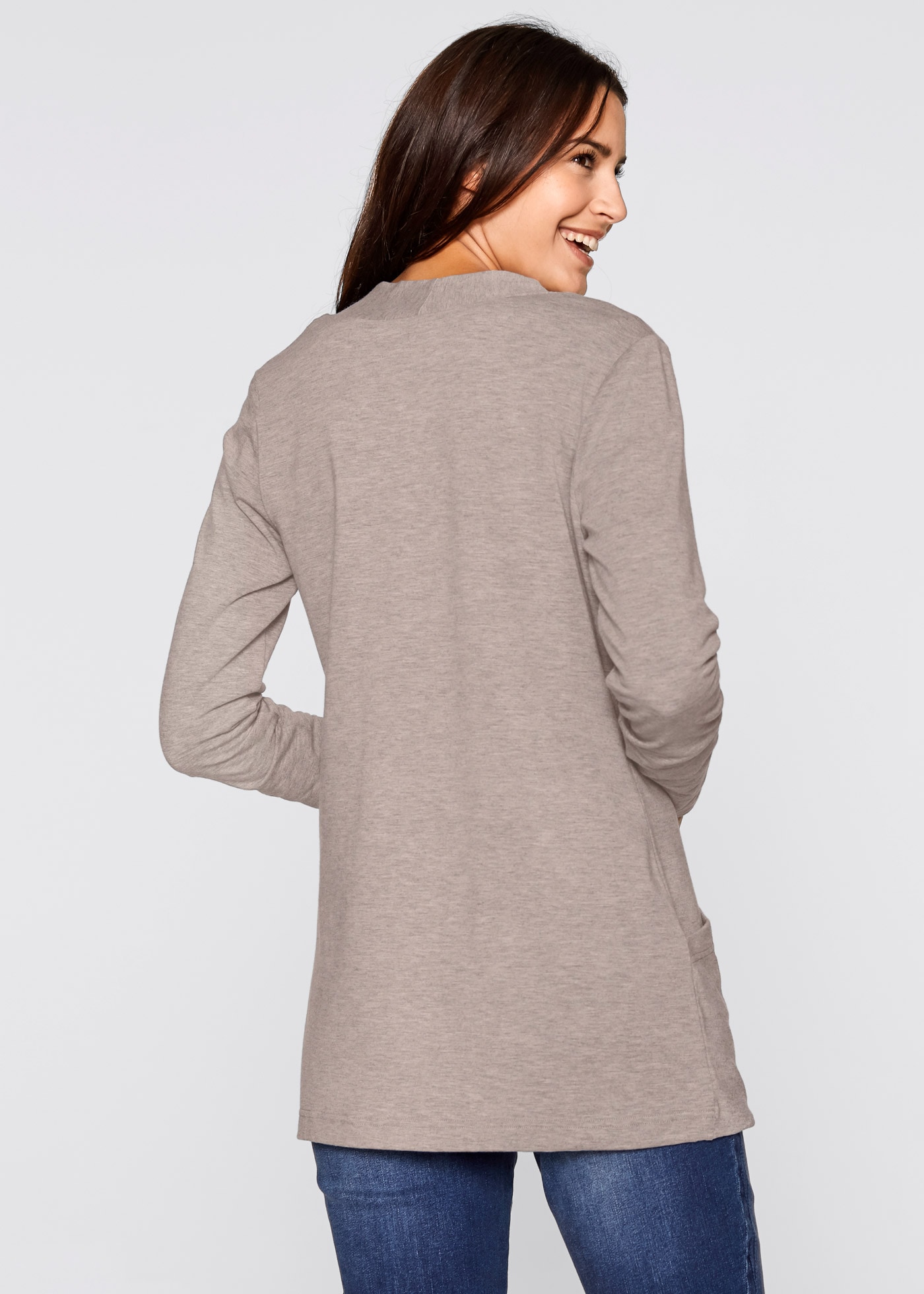 bonprix Shirtjacke figurumspielende Passform, Viskosemischung, ohne Verschluss