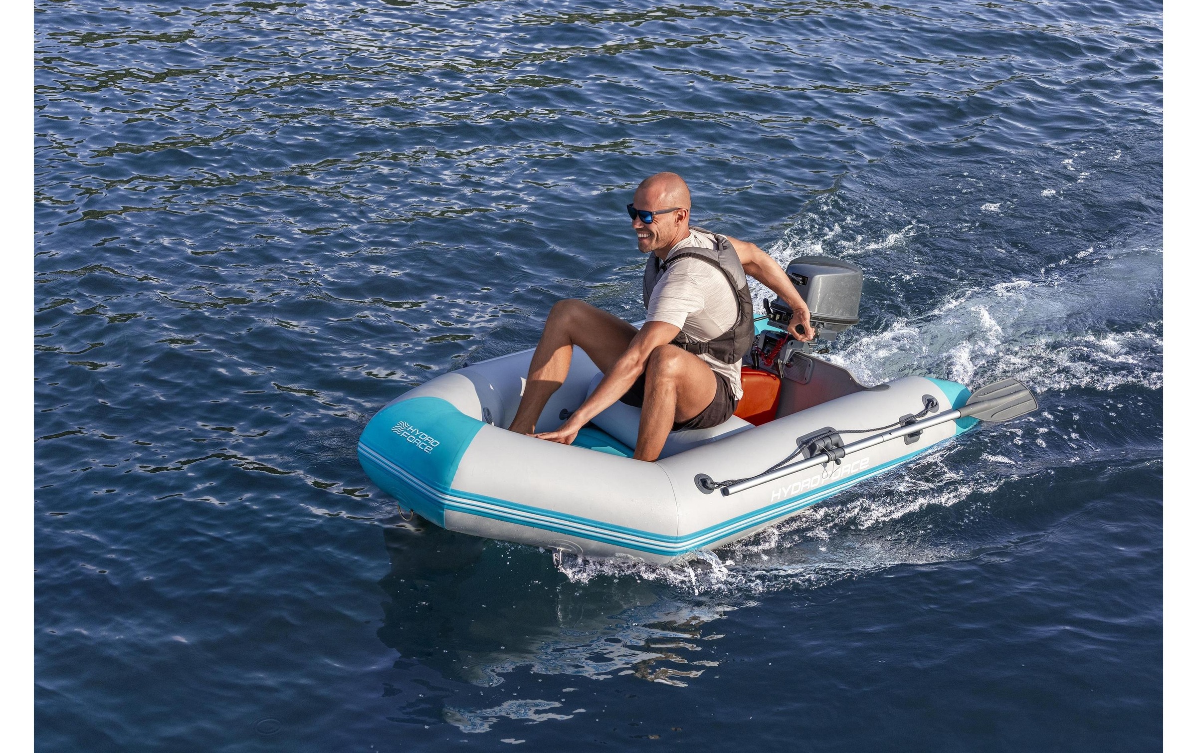 Bestway Bateau pneumatique »Corinth Elite Sport Boat Set, 230 x 130 x 33 cm« Aufblasbares Sportboot für 2 Personen mit Motorhalterung