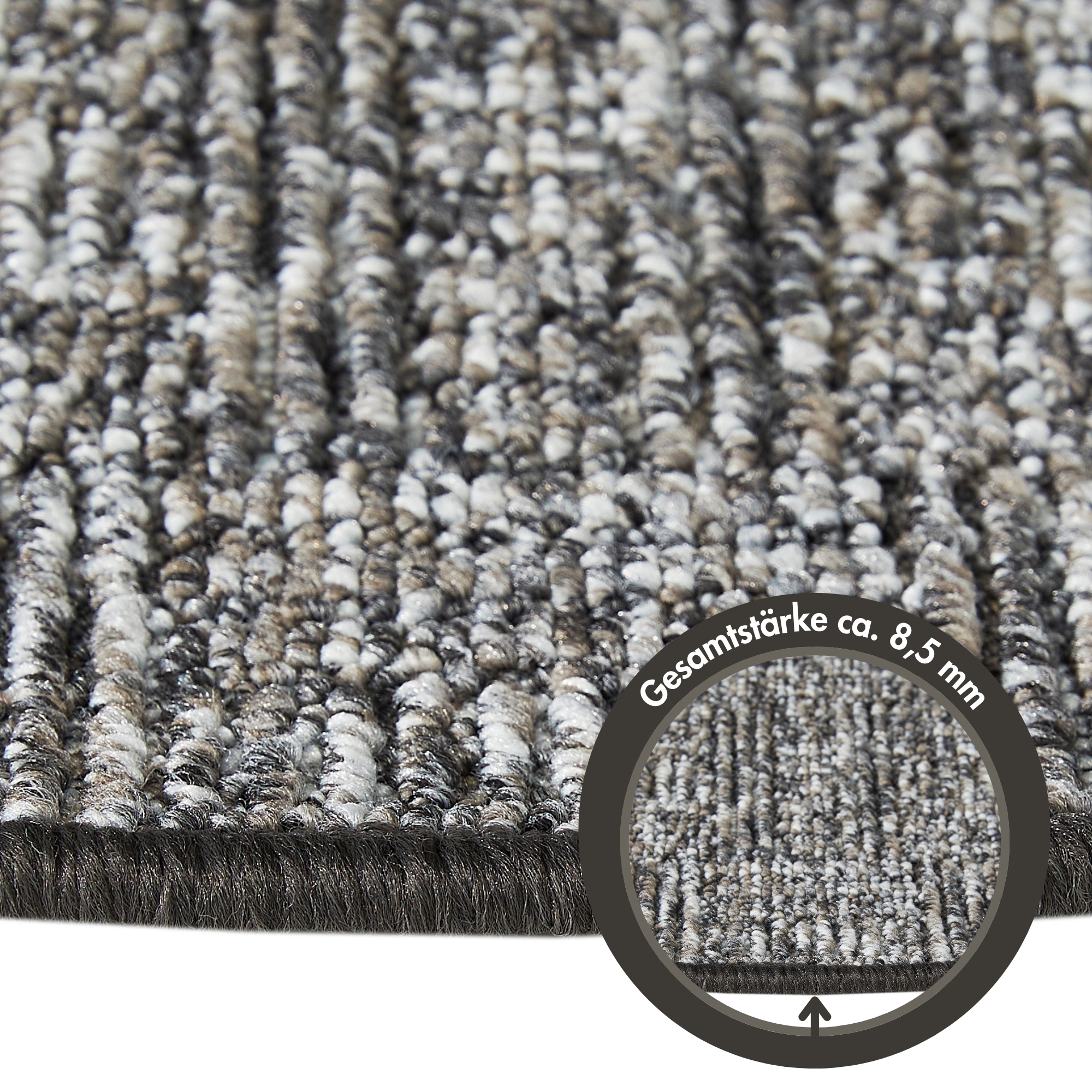 Andiamo Stufenmatte »Leo, Made in Poland« halbrund 6 mm Höhe grobe melierte Schlinge, selbstklebend, 15 Stück in einem Set