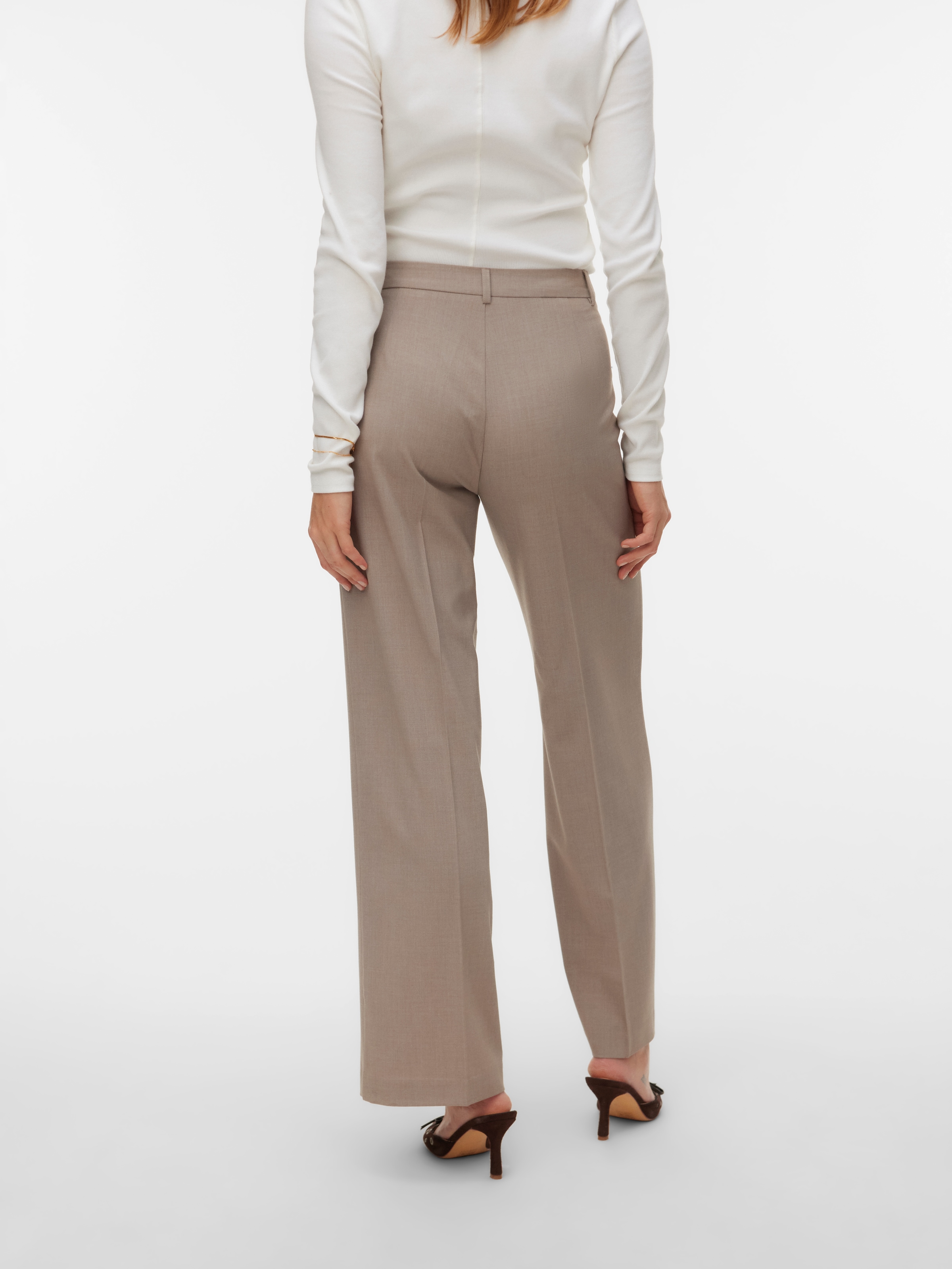 Vero Moda Pantalon de costume »VMTEXAS MW STRAIGHT PANT NOOS«  mélange de matériaux