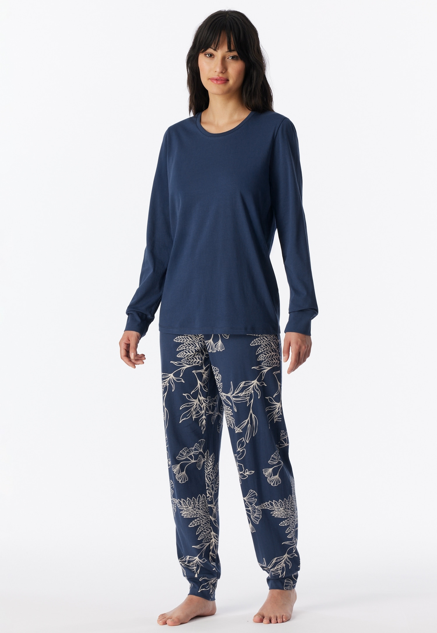 Schiesser Pyjama »Comfort Essentials« 2 Coton, manches longues, avec poignets, col rond