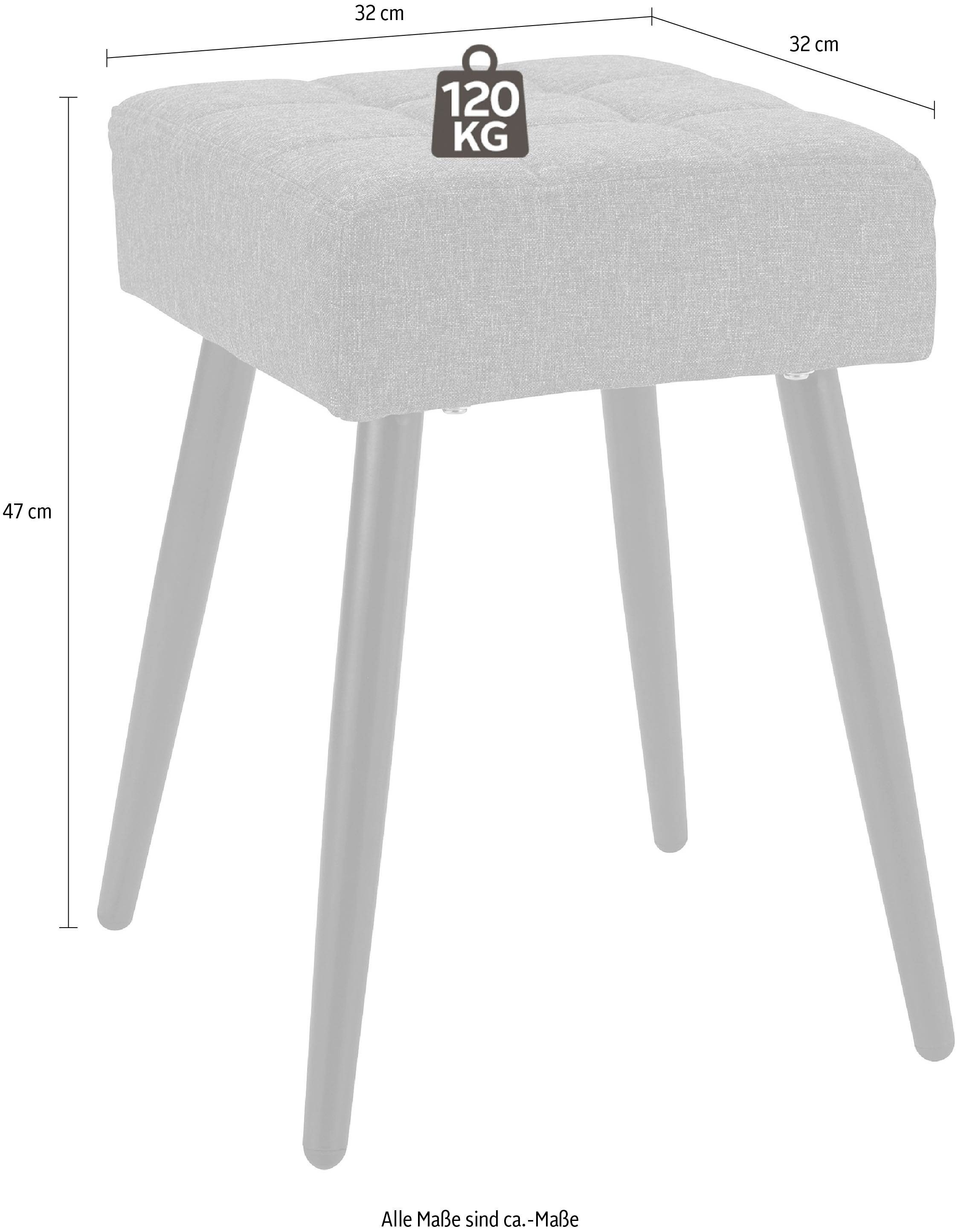 GOODproduct Hocker »Louise« 1 Stk. tlg. quadratische Sitzfläche in 32 cm