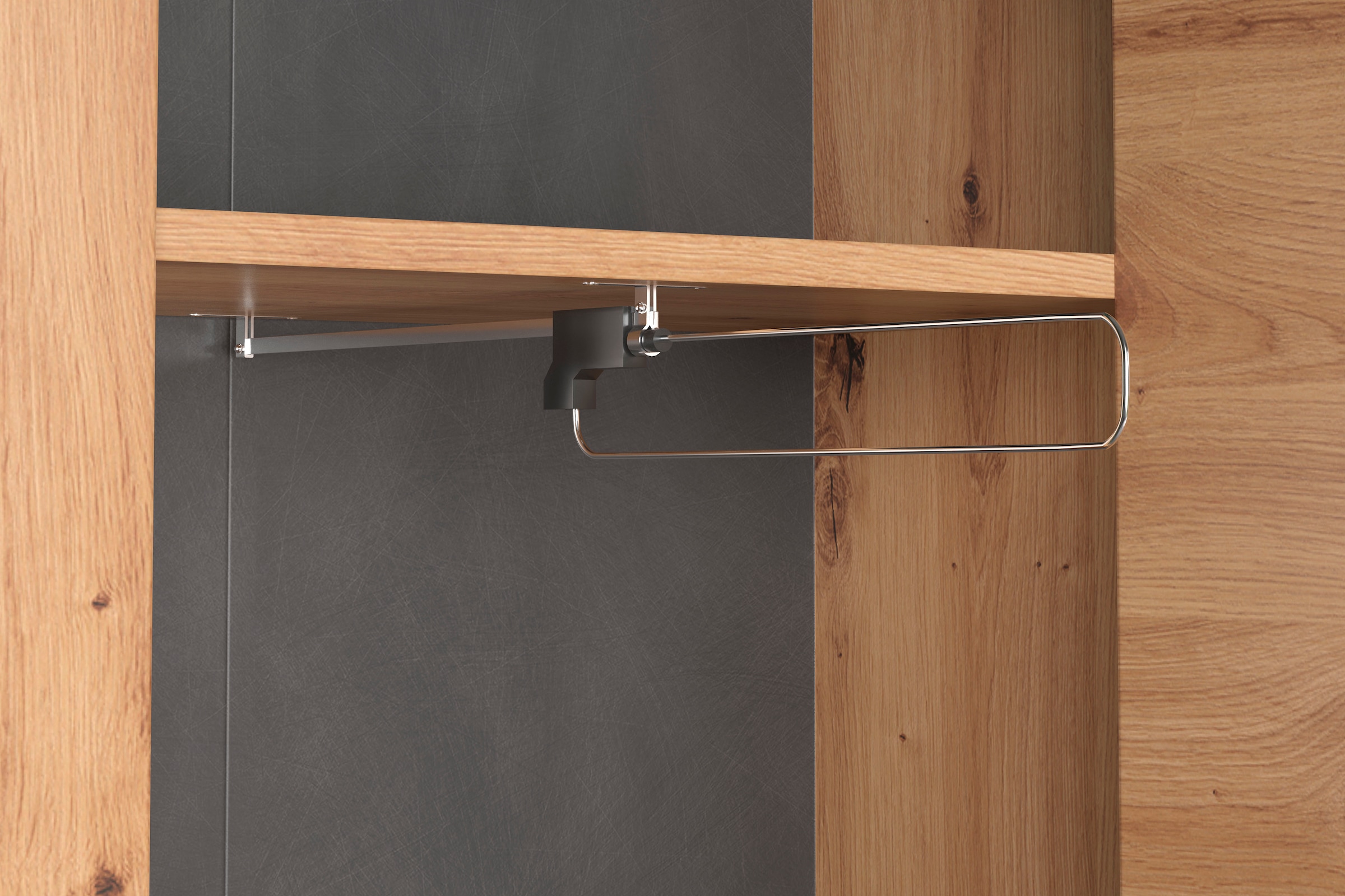 Home affaire Armoire vestiaire »Ambres Inkl. ausziehbarer Kleiderstange« 1 cuis tlg. Garderobenpaneel mit Ablage & Haken - (B/T/H) 62/26/199 cm