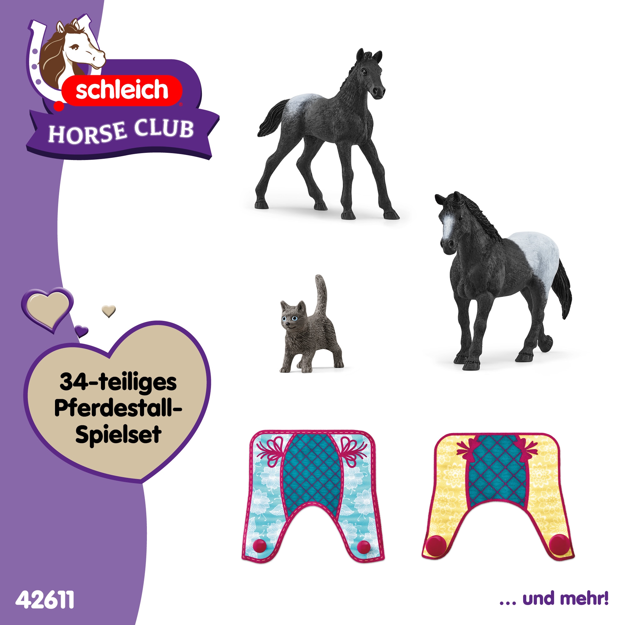 Schleich® Spielwelt »HORSE CLUB, Pferdebox mit Stute und Fohlen (42611)«