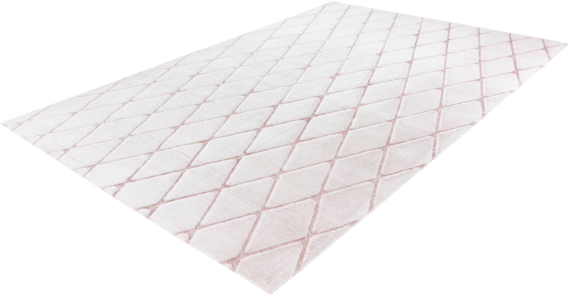 calo-deluxe Teppich »Jardan-2000« rechteckig 20 mm Höhe besonders weich durch Microfaser, Rauten-Design