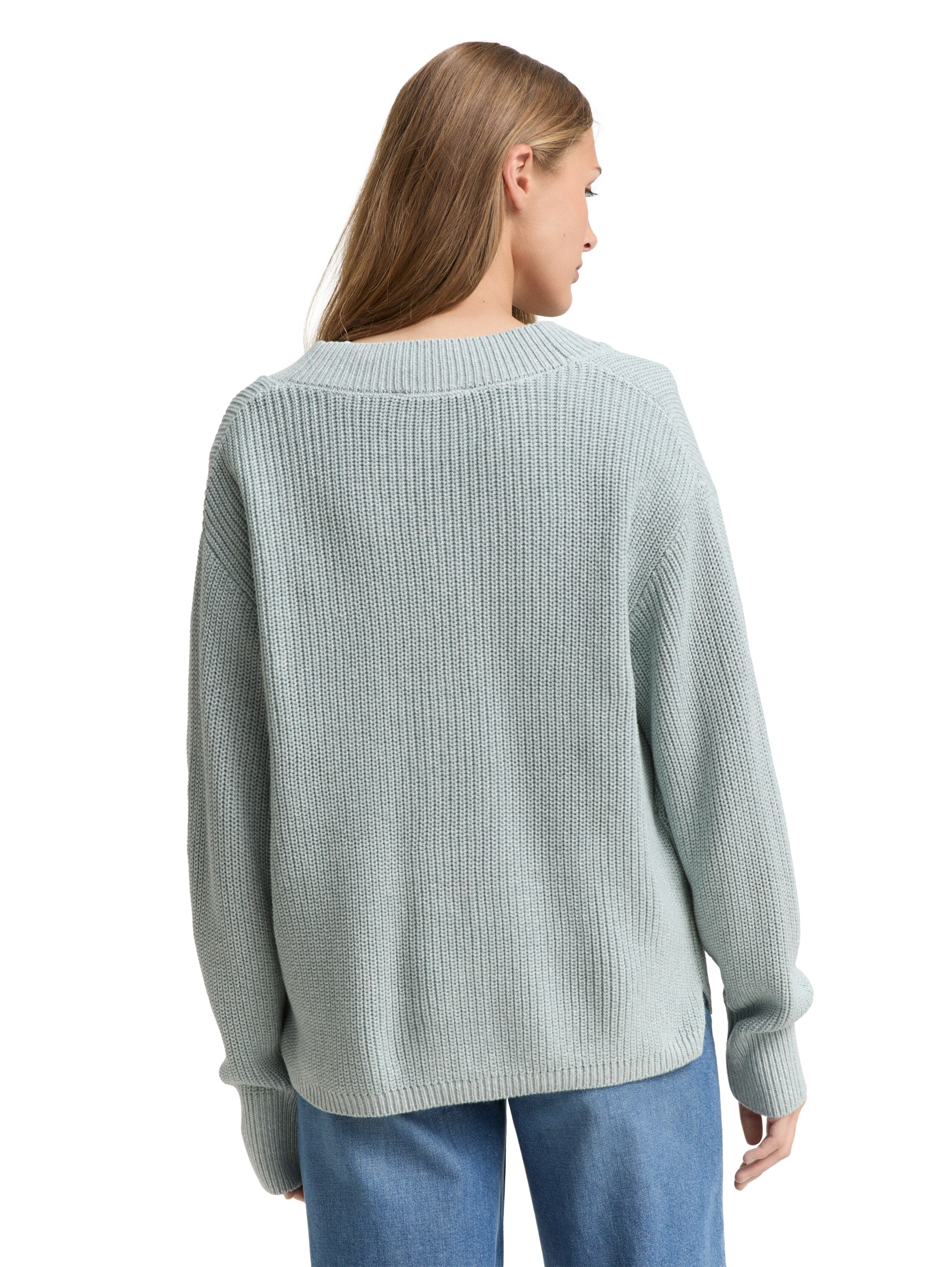 TOM TAILOR Denim Cardigan avec structure tricotée et patte de boutonnage