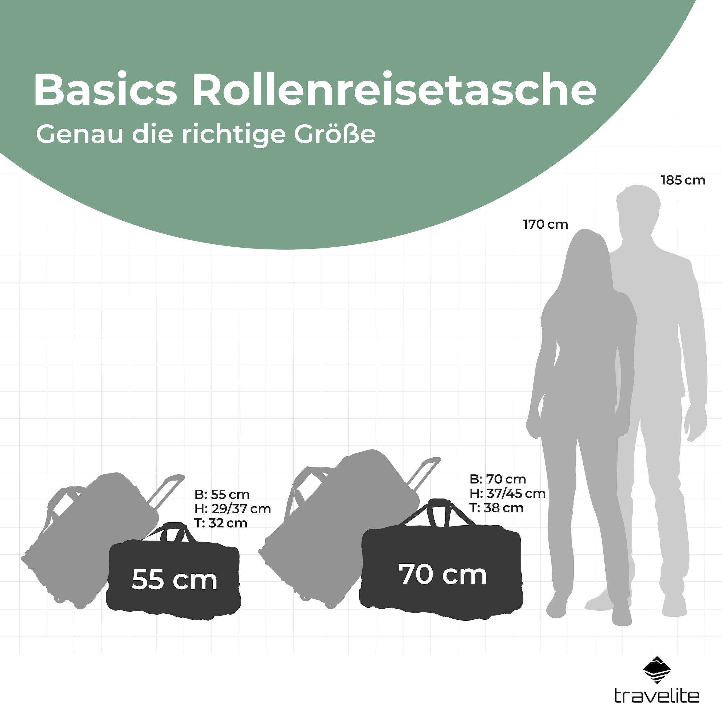 travelite Reisetasche »BASICS, verschiedene Grössen und Farben« Duffle Bag Reisegepäck Sporttasche Reisebag mit Trolleyfunktion