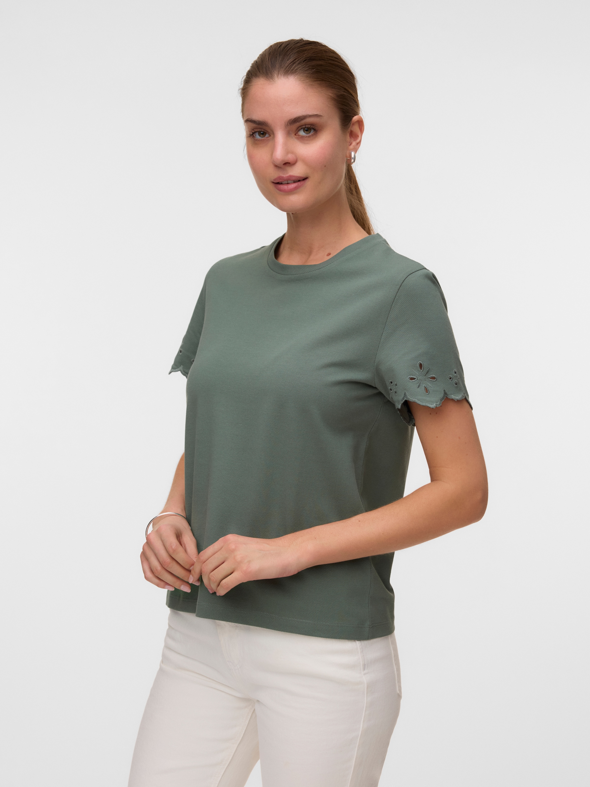 Vero Moda Kurzarmshirt »VMLOUISE SS TOP JRS« Baumwolle, regular fit