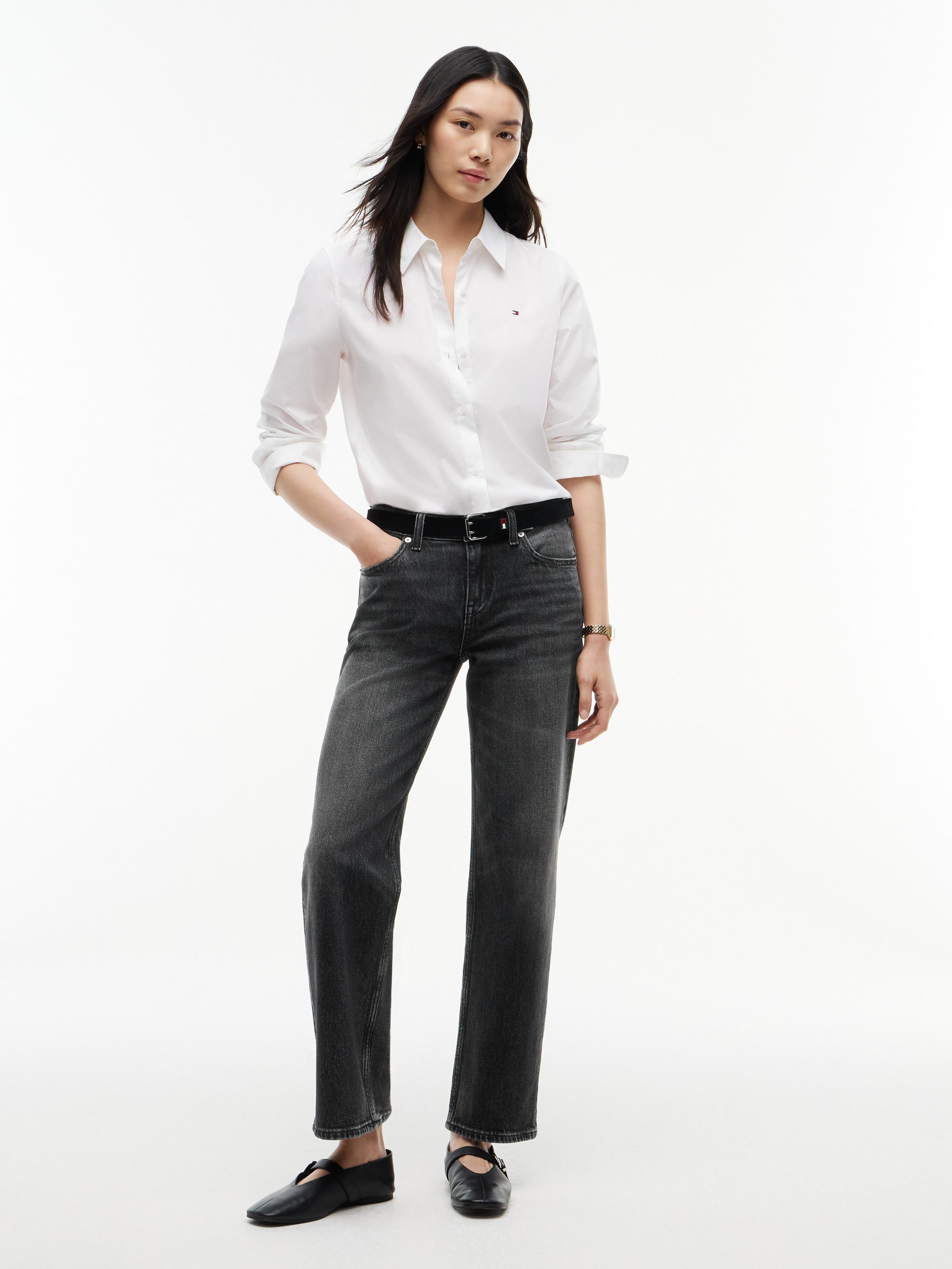 Tommy Jeans Jeans droit »SOPHIE LOW RISE STRAIGHT DJ0187« mélange de coton, coupe droite
