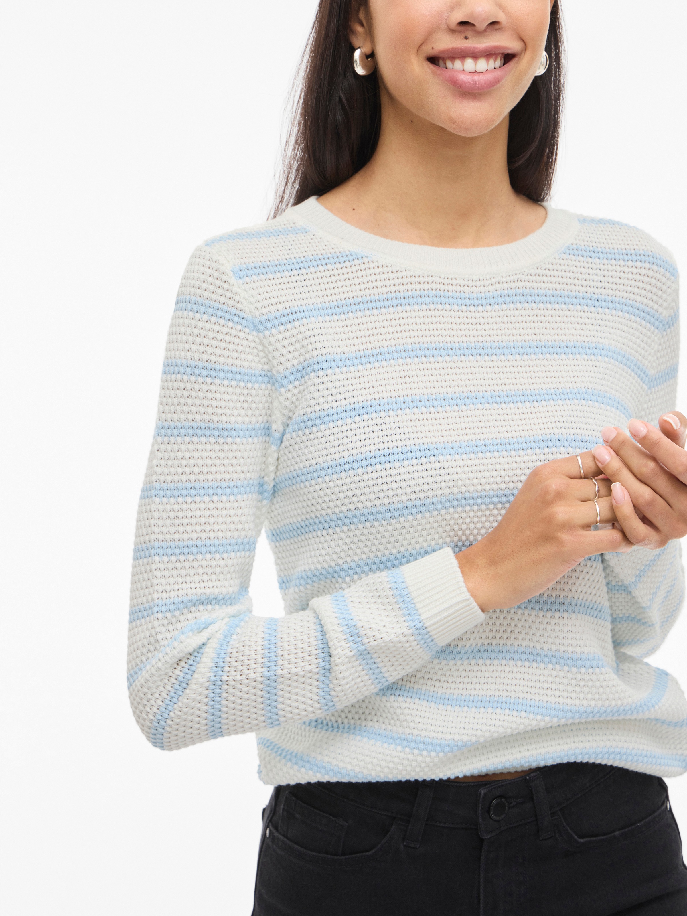 Vila Pull à col rond »VIDALO O-NECK L/S STRIPE KNIT TOP- NOOS«