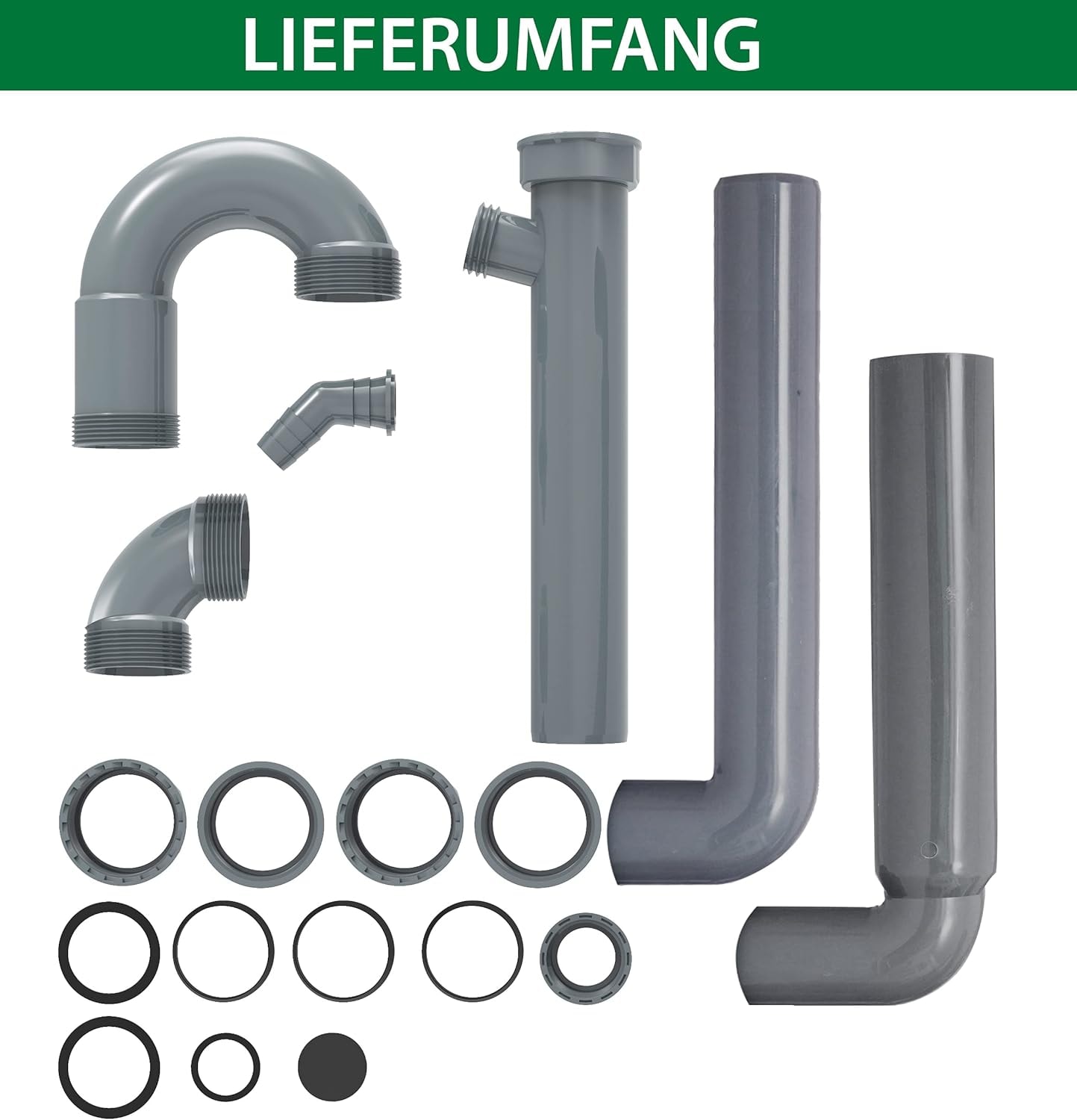 Kirchhoff Siphon »ECO-SAVE« Set,  Abfluss für Spüle, Ablaufgarnitur mit Geräteanschluss