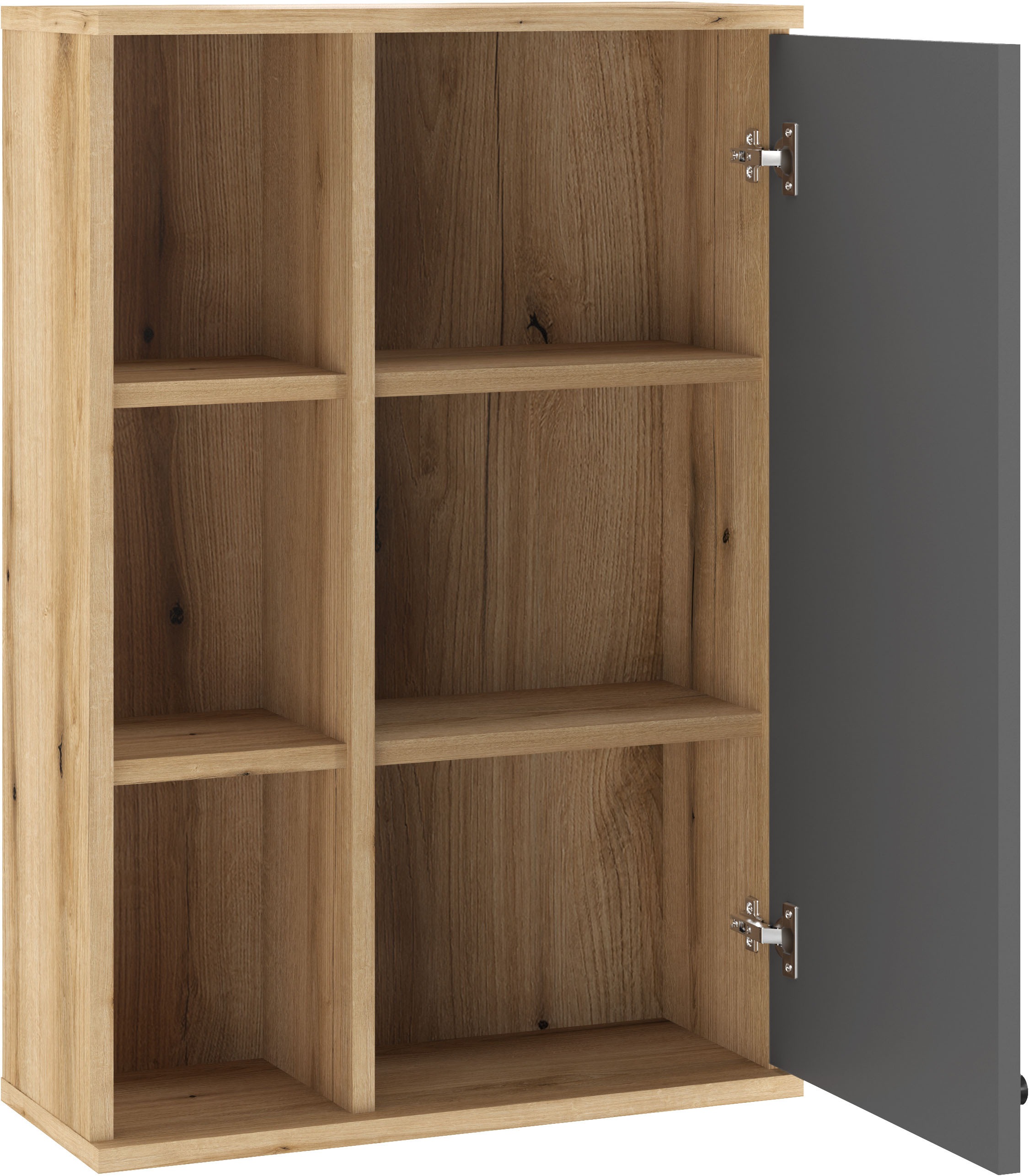 Home affaire Hängeschrank »Oslo, Badschrank mit Knopfgriff, Wandschrank im skandinavischen Design« in der Türfarbe Weiss oder Grau verfügbar, ausreichend Stauraum