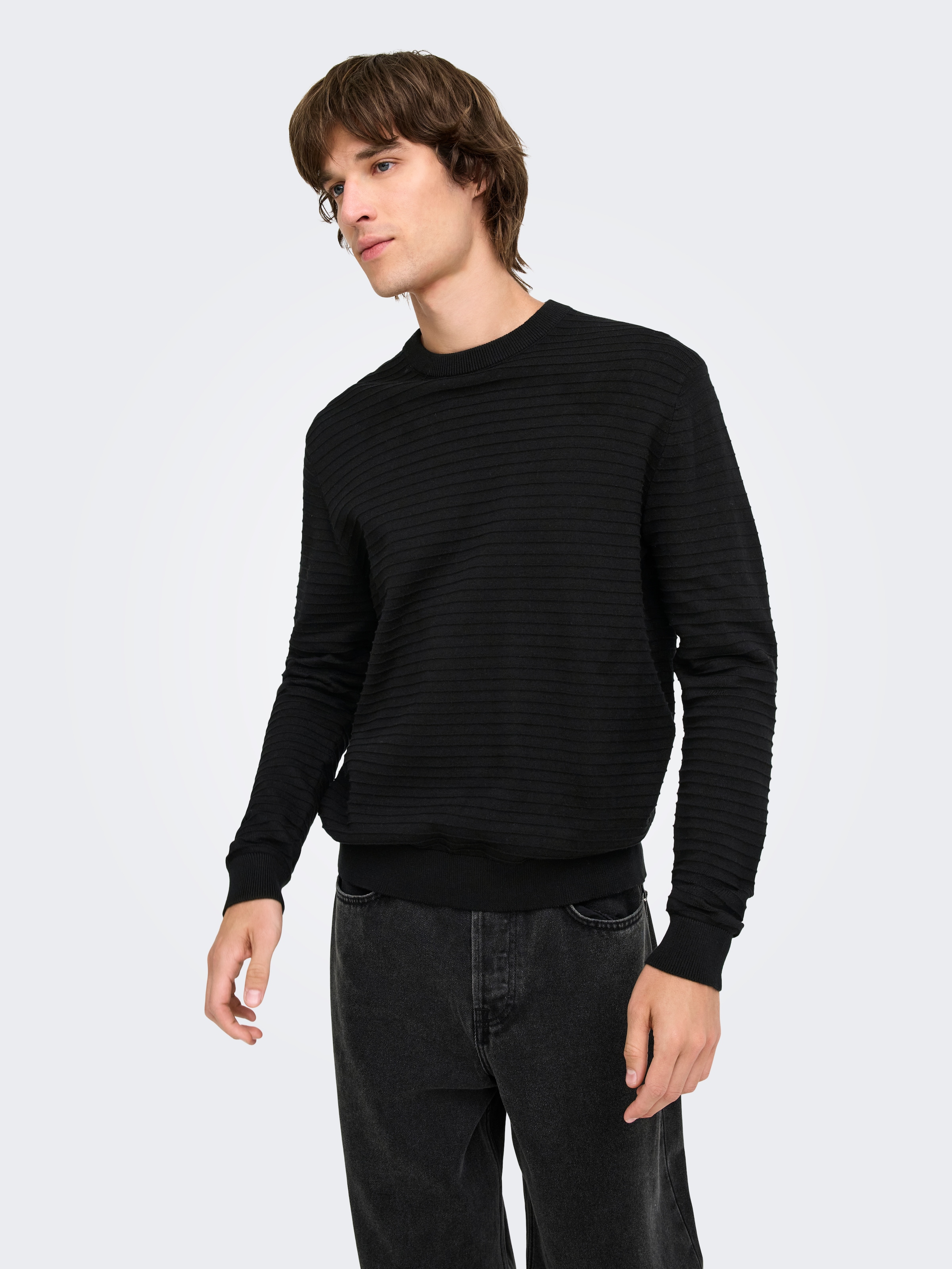 ONLY & SONS Pull à col rond »ONSSTORM LS CREW KNIT OTL« coton, coupe régulière