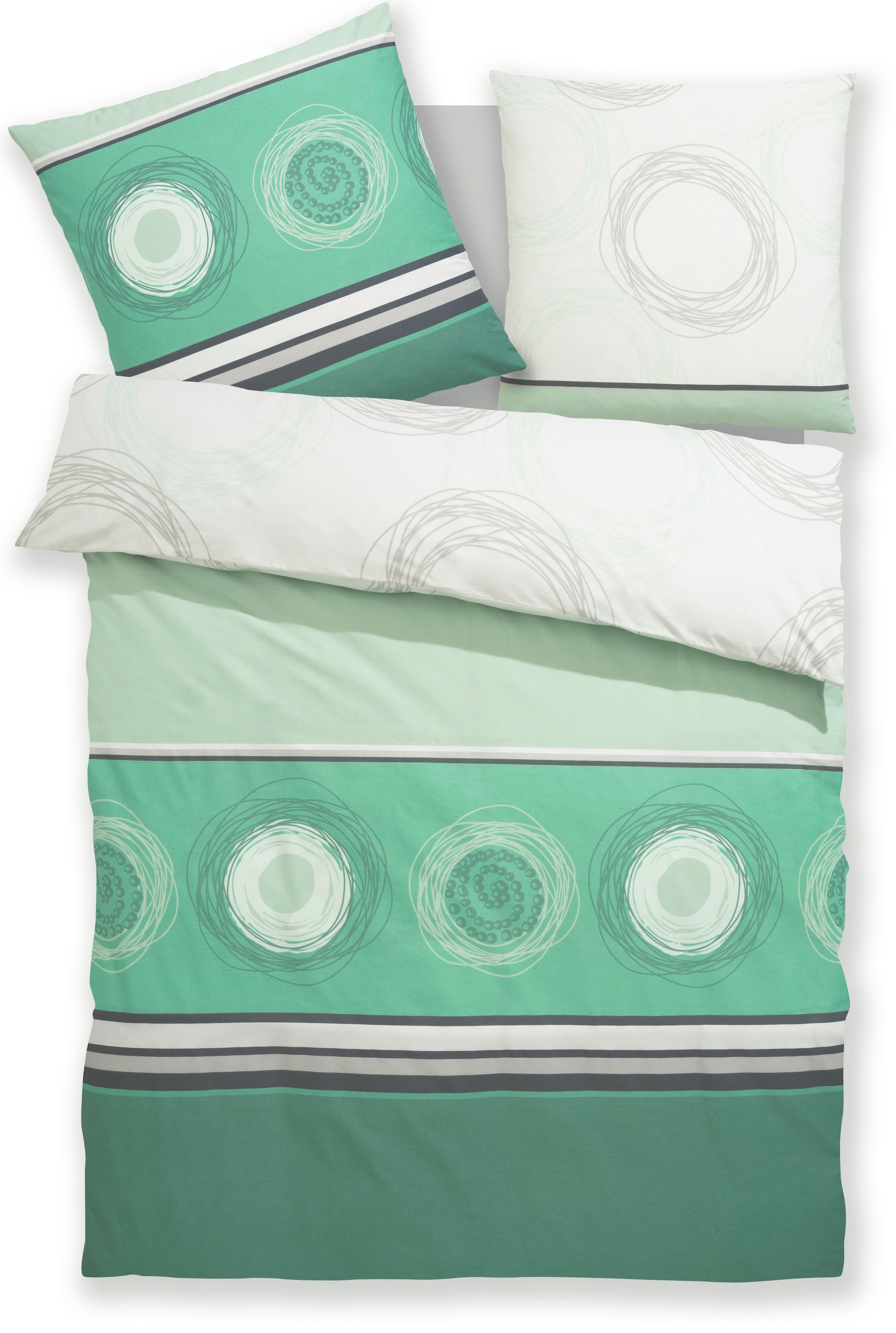 BIERBAUM Bettwäsche »Florielle« 2 Stk. tlg. in Gr. 135x200 oder 155x220 cm, 100% Baumwolle, Kreise