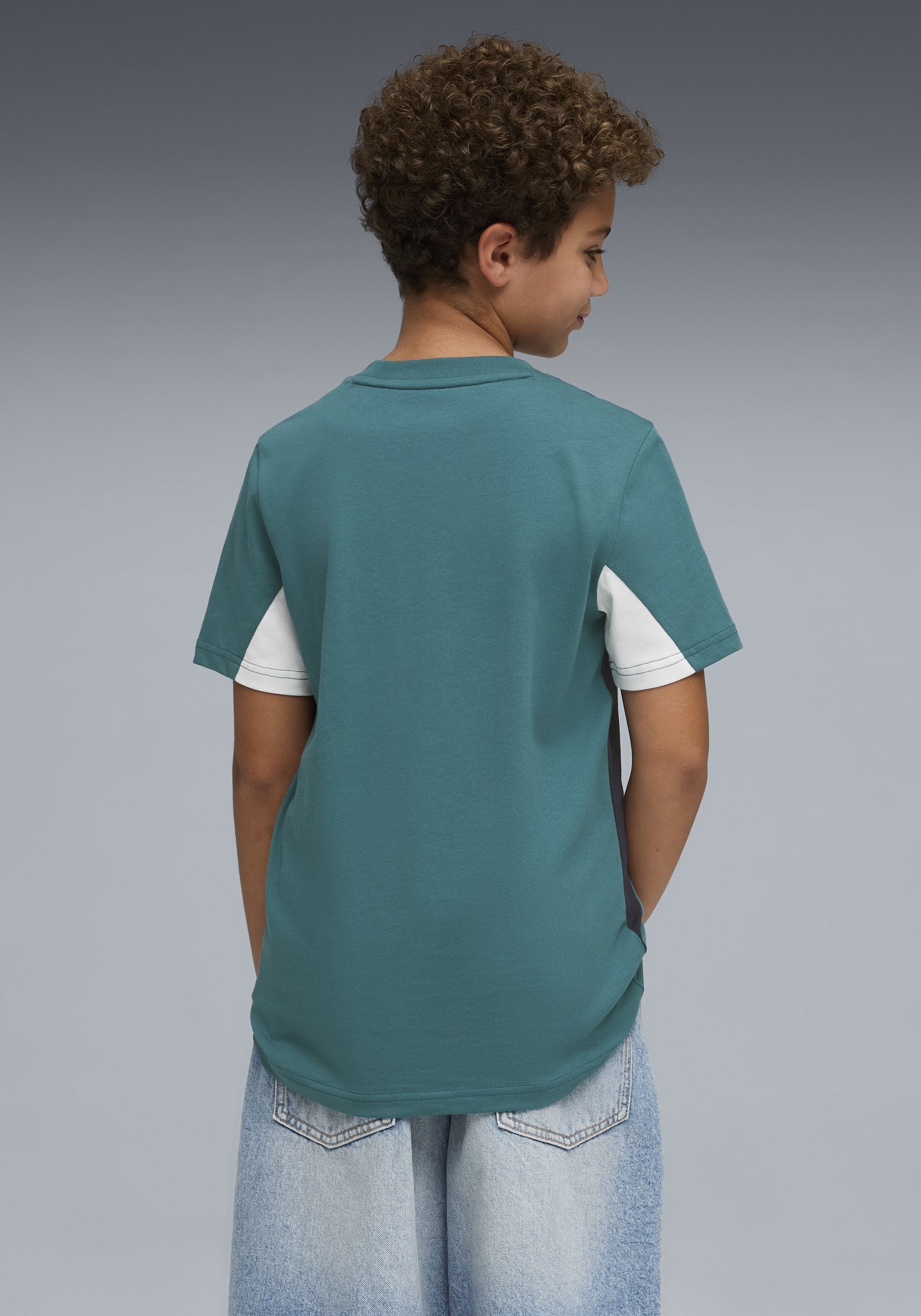 PUMA T-Shirt »ESS BLOCK TEE B« Kurzarm, Rundhalsausschnitt, ohne Kapuze